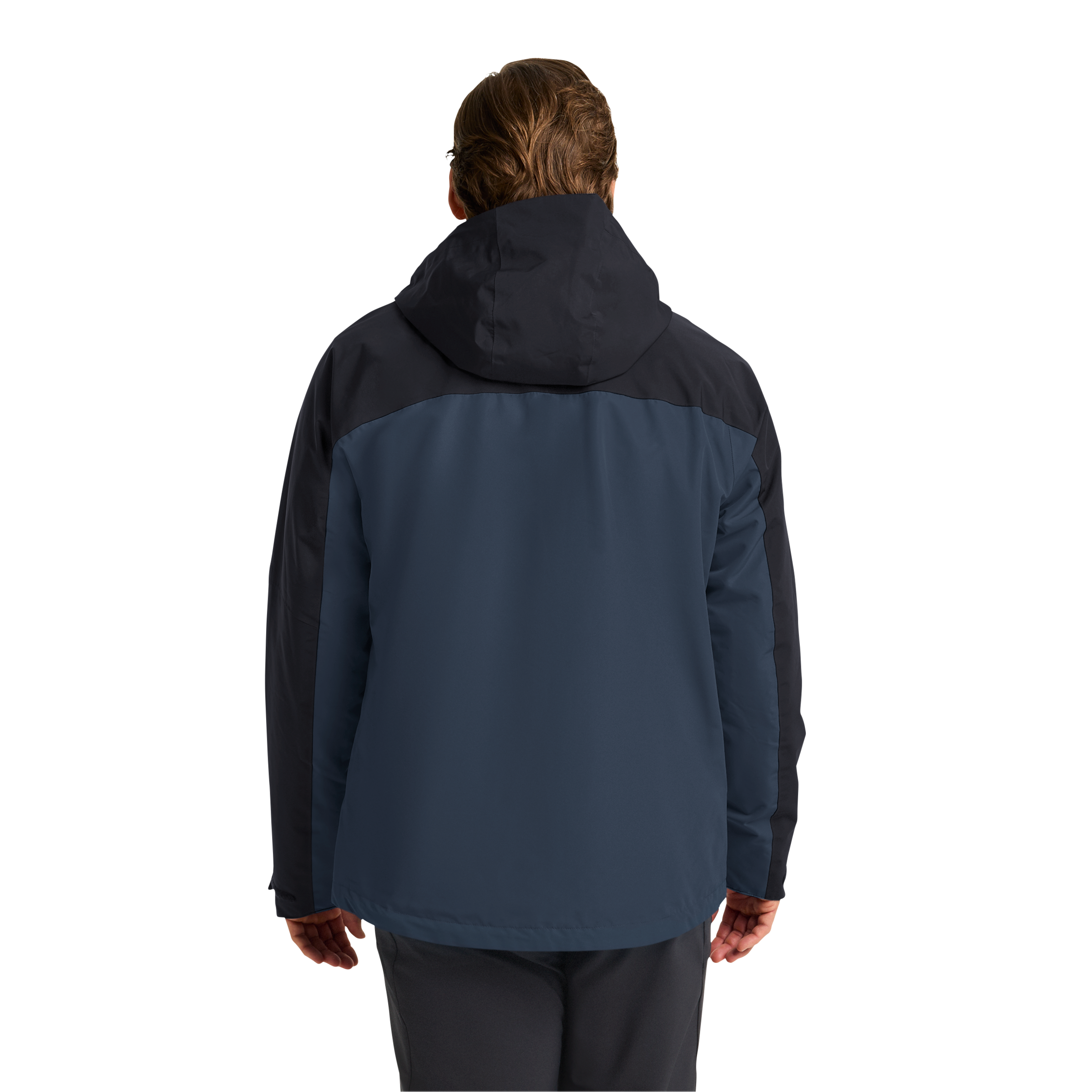Jack Wolfskin Veste fonctionnelle 3 en 1 avec capuche avec capuche à cordon élastique réglable, imperméable, coupe-vent