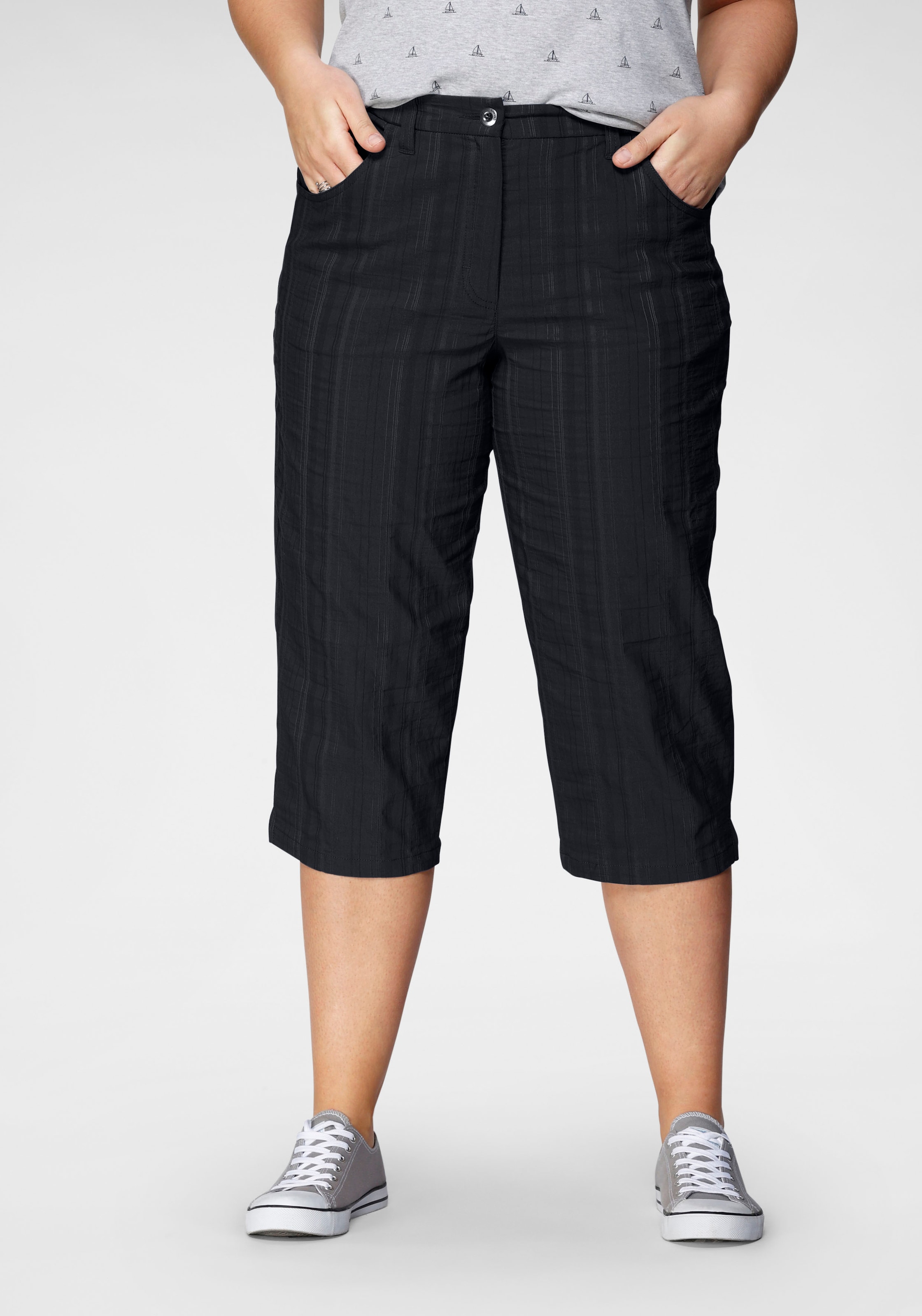 KjBRAND Caprihose »Babsie: bequemer Oberschenkel«  Sommerhose mit Strukturmuster