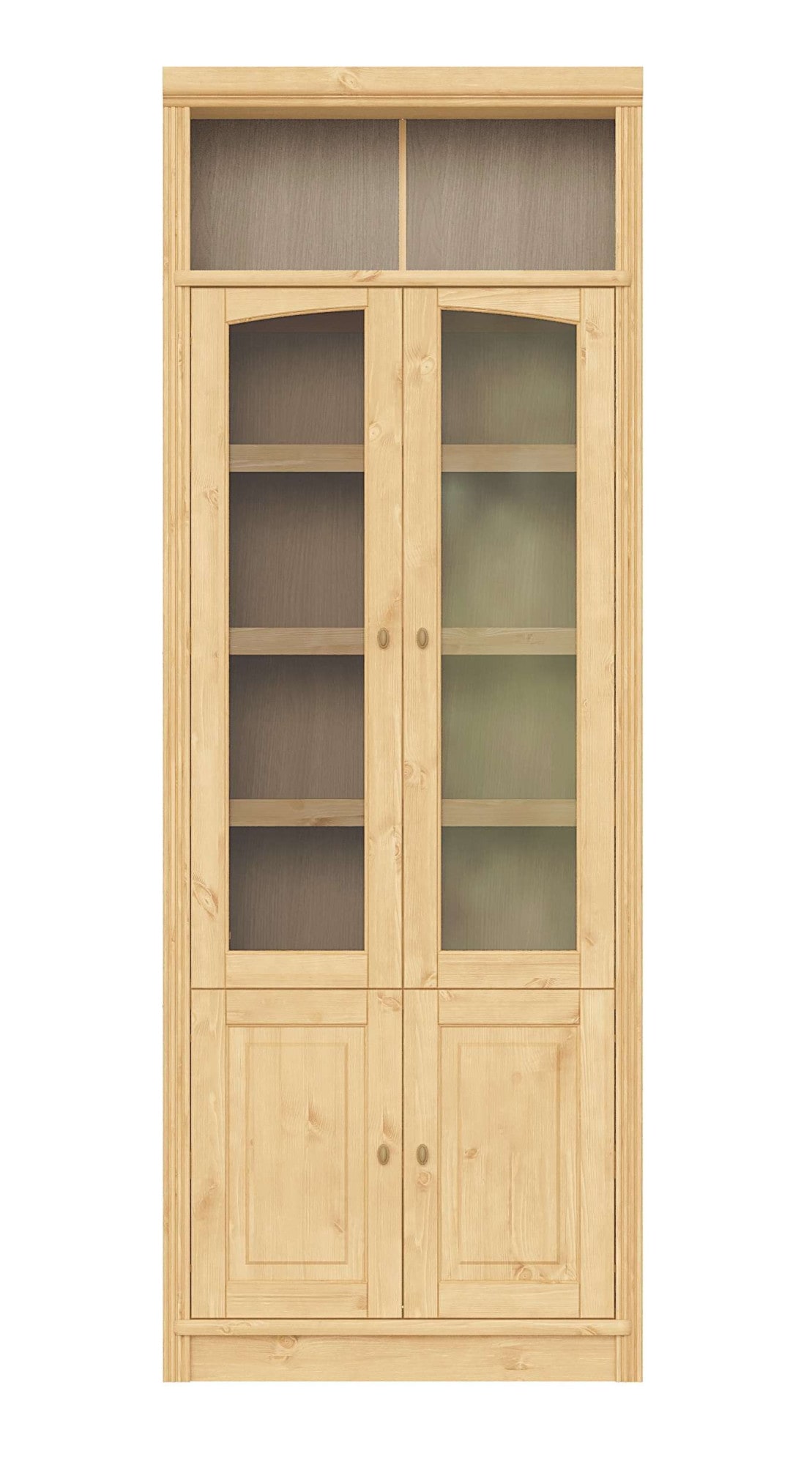 GOODproduct Vitrine »Soeren Regal mit 2 Glastüren und 2 Holztüren, B/TH: 80/29/220 cm« Kiefer FSC®-zertifiziert, 1 offenes Fach, 6 Fächer hinter den Türen