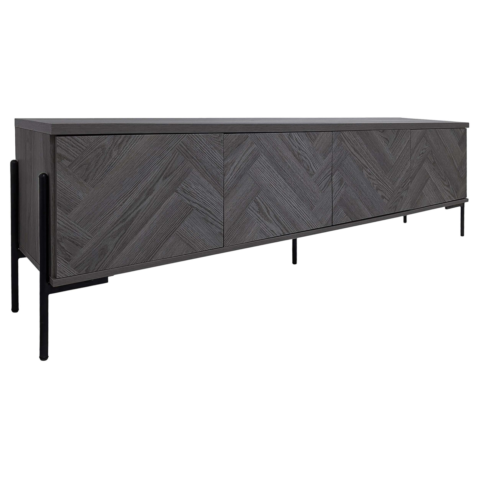 GOODproduct Table basse »Eadwine« TV-Kommode, Push-to-open, Türen mit Fischgräten Muster, Breite 175 cm