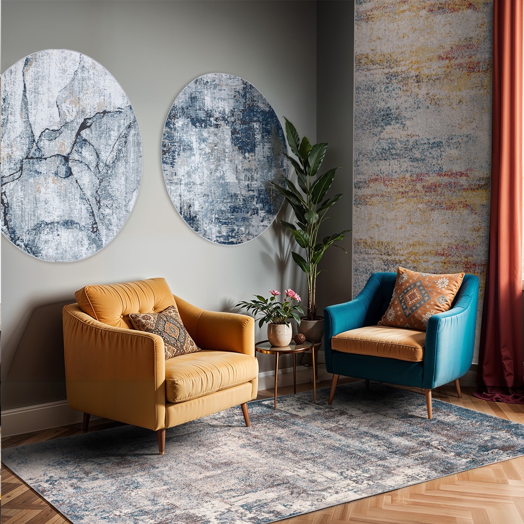 Livabliss Tapis »WAMBA« Rectangulaire 10 mm Höhe Moderner Designerteppich in Marmor Optik, Kurzflor Wohnzimmerteppich