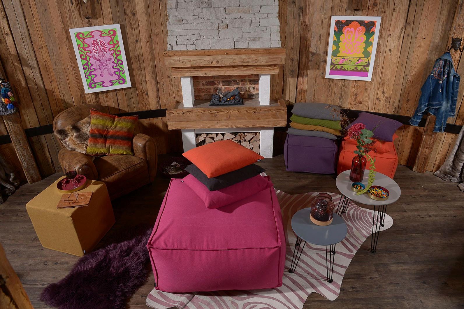 H.O.C.K. Coussin décoratif »Livigno« mit Wollhaptik, Kissenhülle mit Füllung, 1 Stück