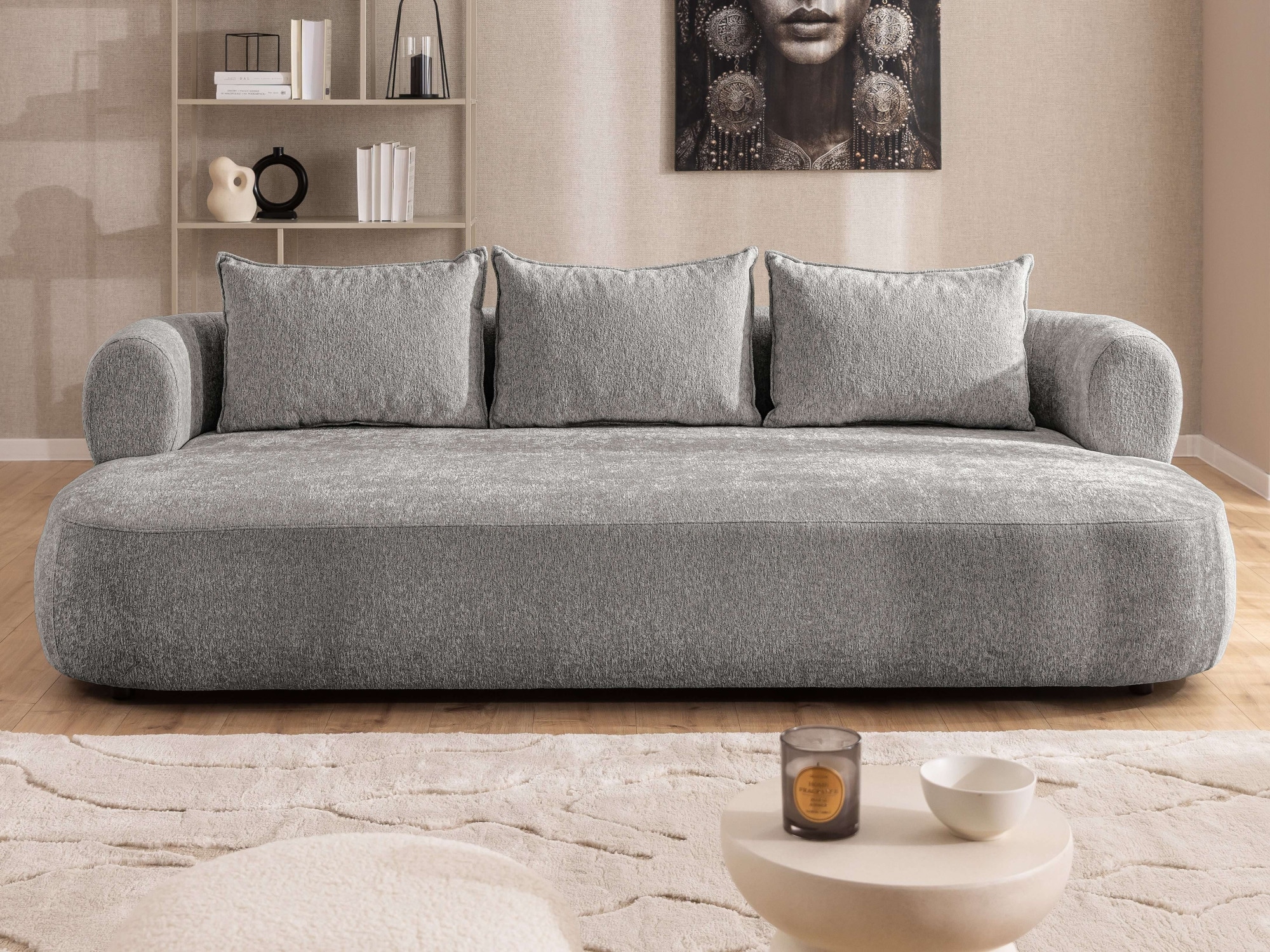 Home affaire Canapé Big »LUSSAC 4-Sitzer Design-Sofa mit Zierkissen, Masse B/T/H: 242/123/78 cm« hoher Sitzkomfort und modernes Design, Sofa ohne Bettfunktion