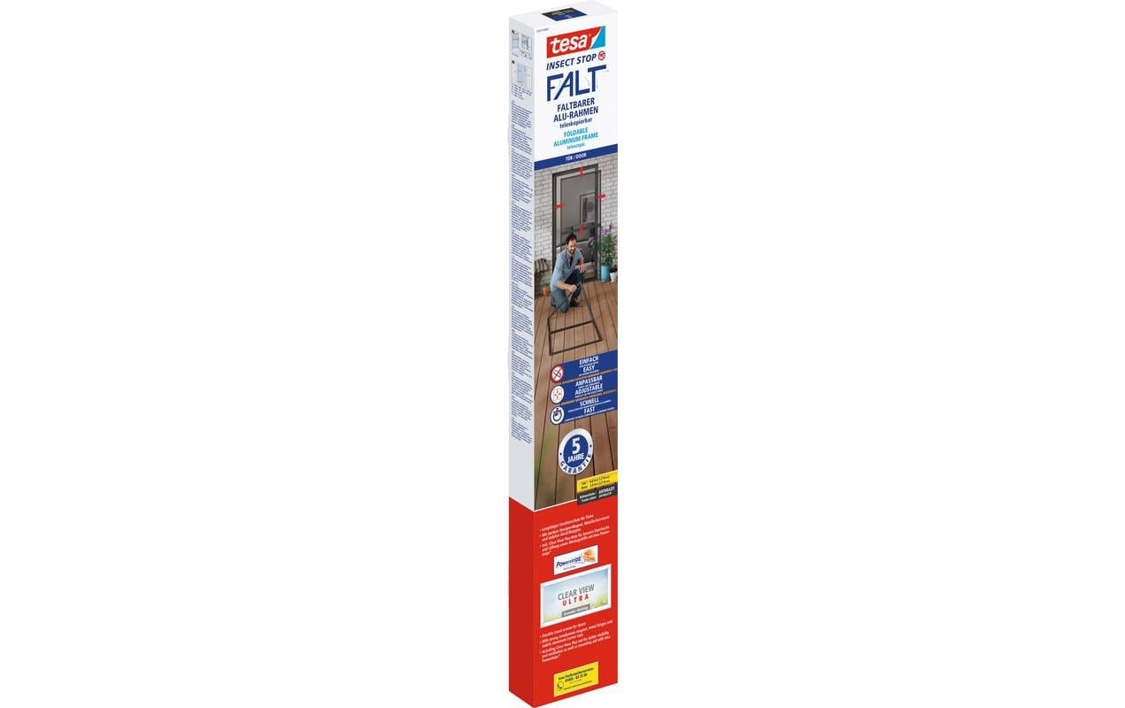 tesa Insektenschutz-Fensterrahmen »FALT Alu Rahmen teleskopierbar Premium für Türen« Packung, Teleskop Alu Rahmen, 1 Stk. tlg. Alu Insektenschutz 80 cm x 170 cm bis 100x cm x 220 cm