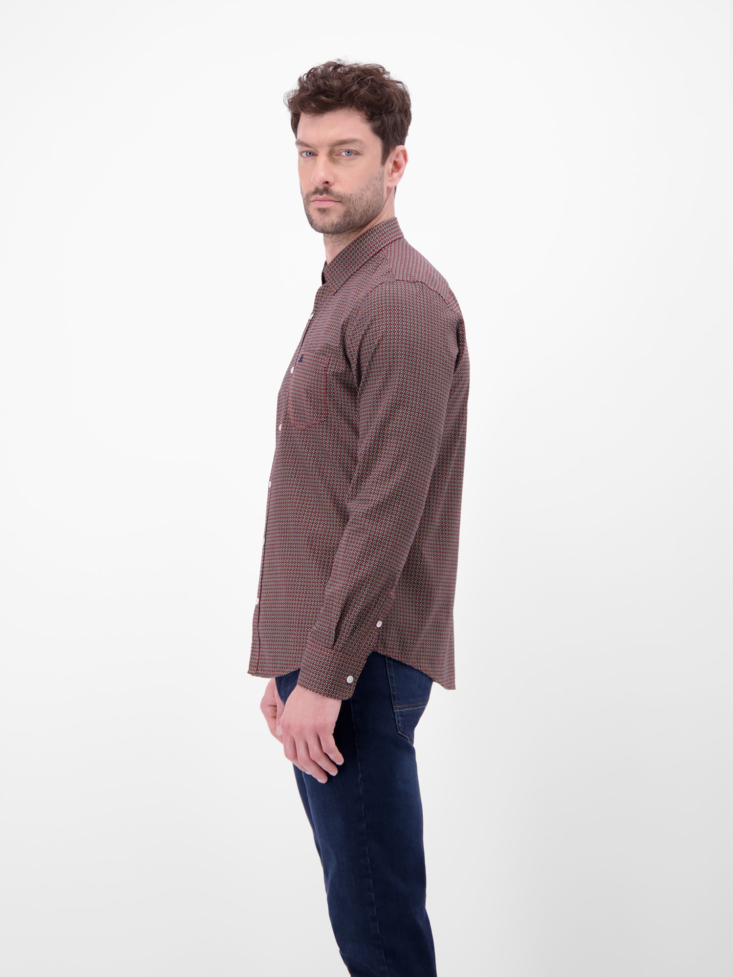 LERROS Chemise à manches longues »Langarmhemd mit Karomuster aus 100% Baumwolle«