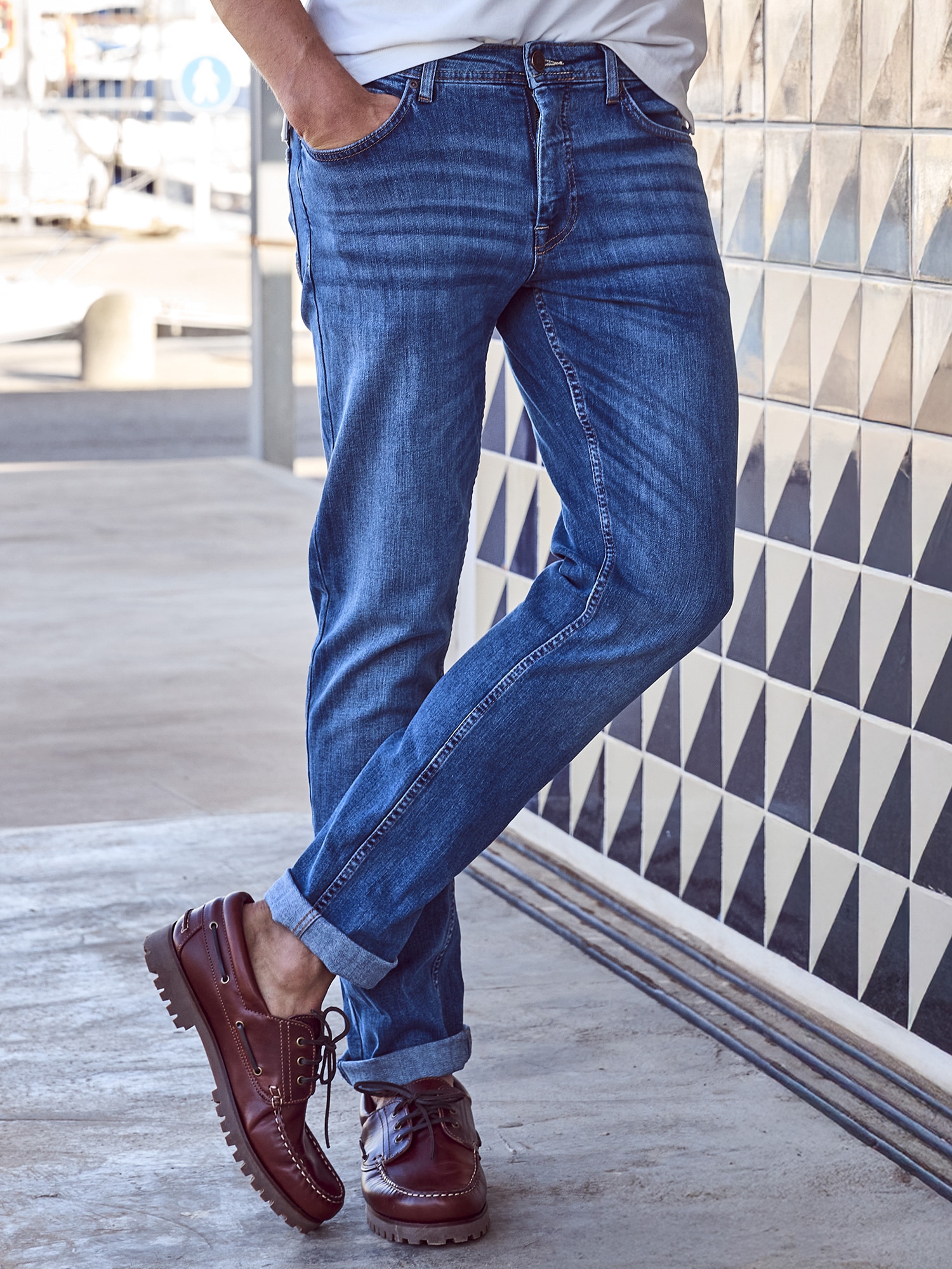 LERROS Jeans Relax-fit »LERROS BAXTER 5-Pocket-Denim im Used-Look, RELAXED FIT«