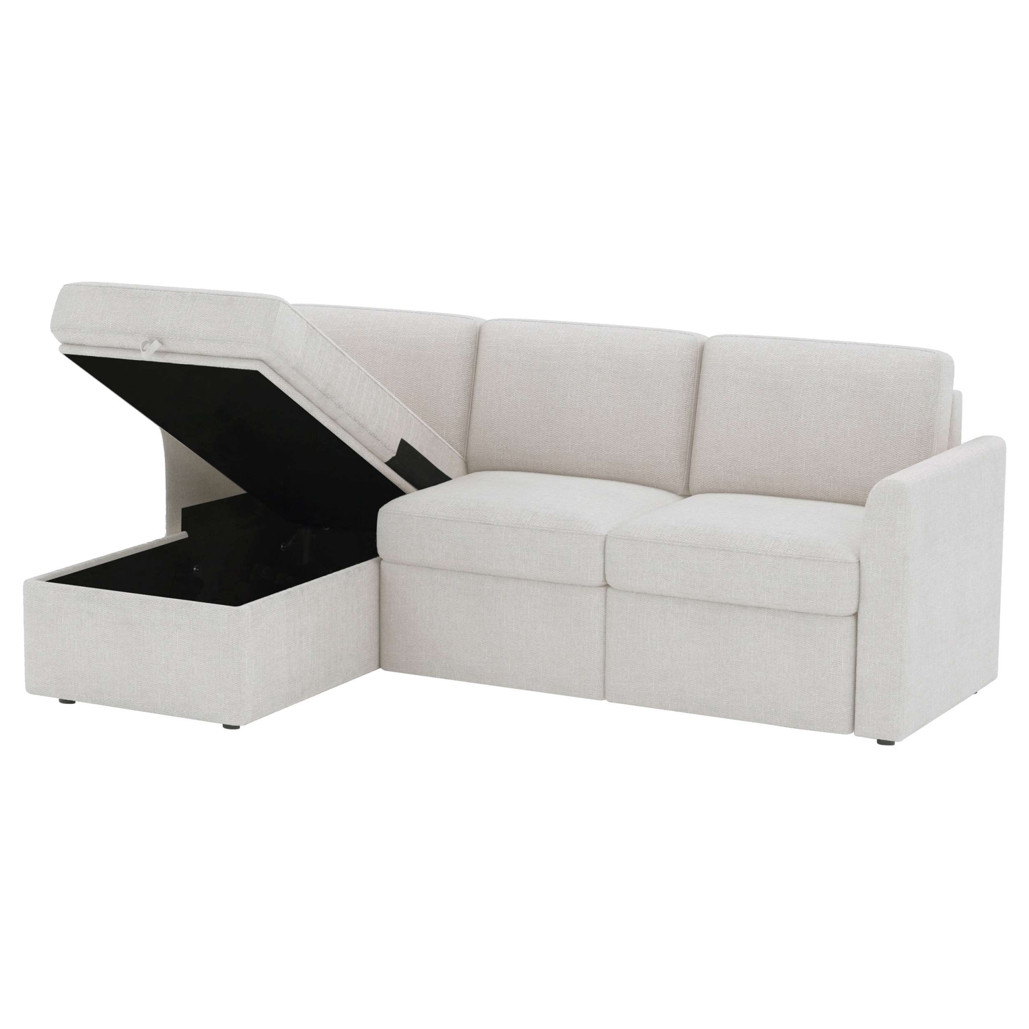 Dorel Home Canapé d'angle »NORDHUS, L-Form, 200 cm, Recamiere rechts/links montierbar« grosser Stauraum, softer Cord und feiner Webstoff-Bezug