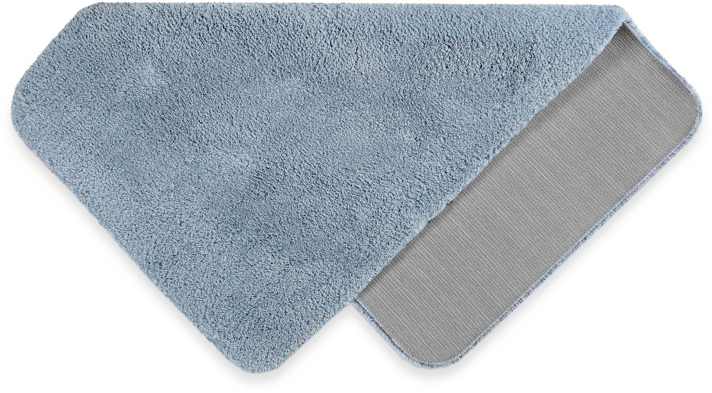 Homie Living Tapis de bain »Porto Azzurro« Höhe 30 mm revêtement antidérapant Badteppich, uni, rechteckig & rund, waschbar, Badezimmerteppich