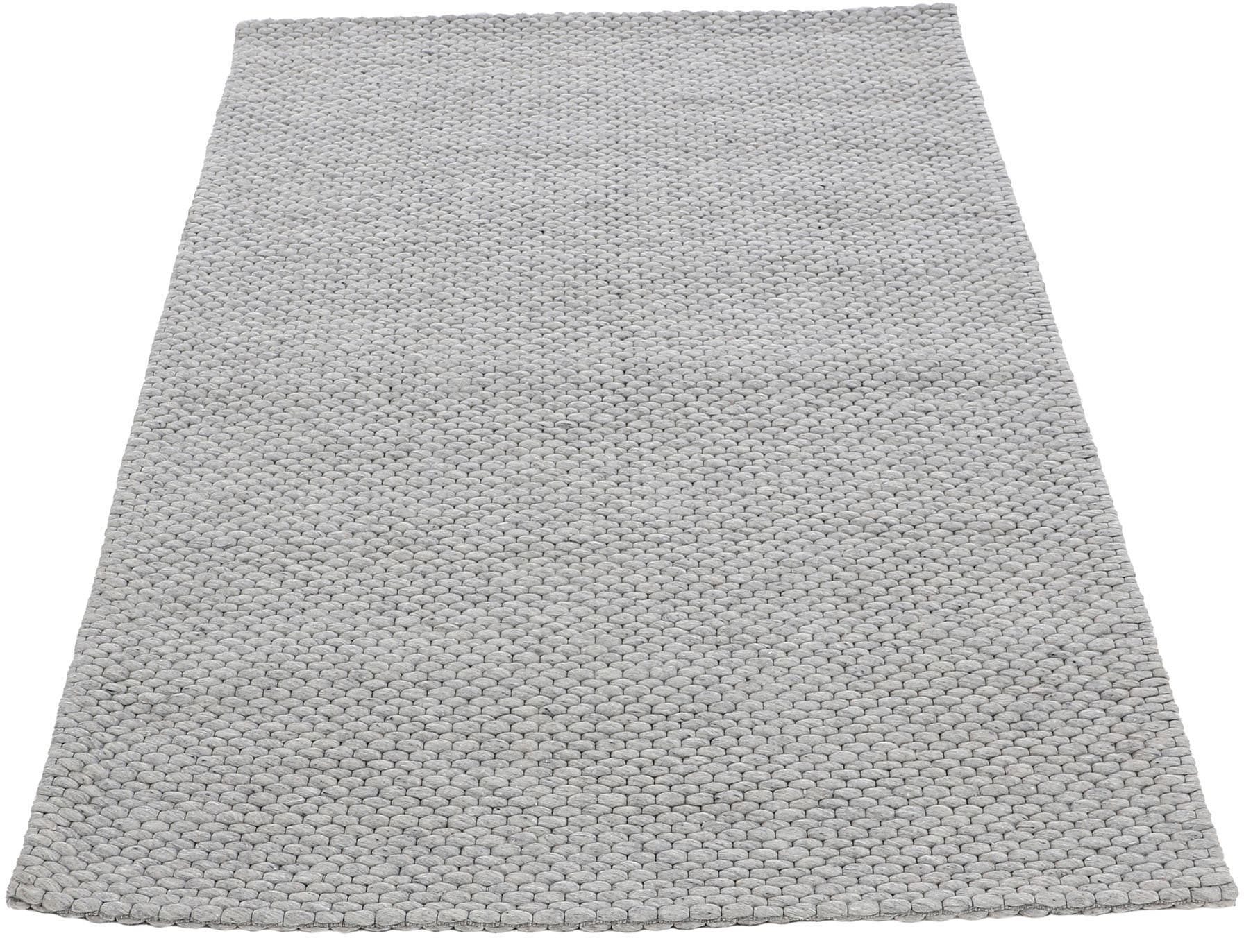 carpetfine Tapis en laine »Sina ,   auch als Läufer« Rectangulaire 14 mm Höhe Handweb Teppich, reine Wolle, meliert, handgewebt, weich & kuschelig
