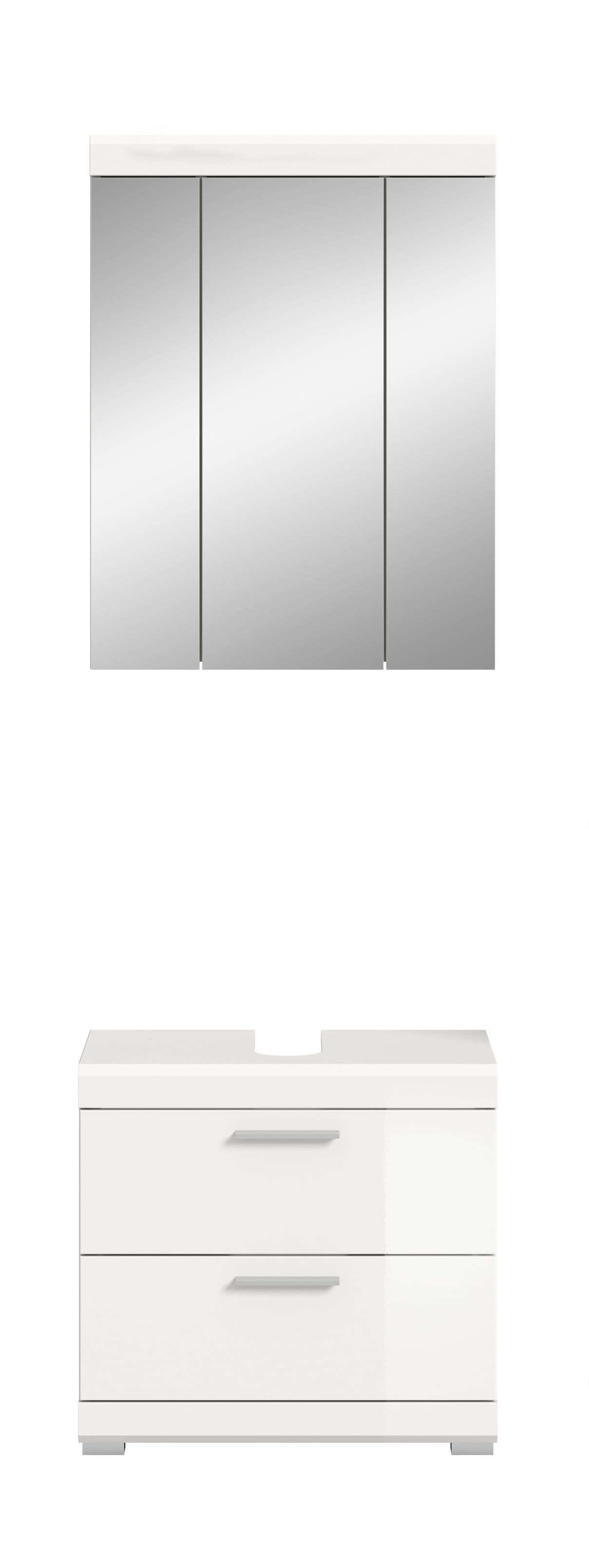 welltime Ensemble de meubles de salle de bain »Siena, 2 tlg., bestehend aus: Waschbeckenunterschrank, Spiegelschrank« Set, TOPSELLER!, 2 cuis tlg.