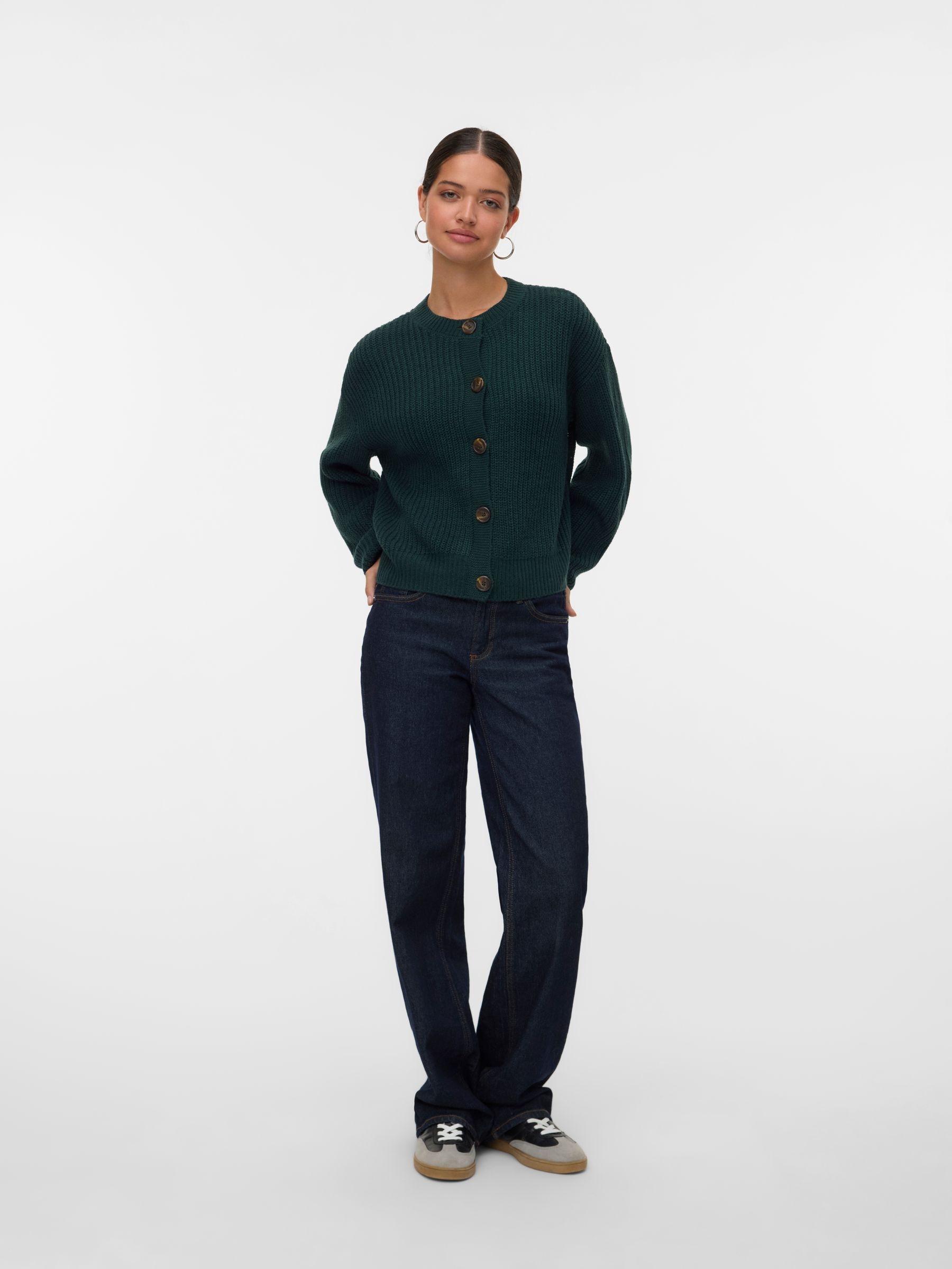 Vero Moda Veste en tricot »VMLEA LS O-NECK CARDIGAN NOOS« fibre synthétique, coupe ample