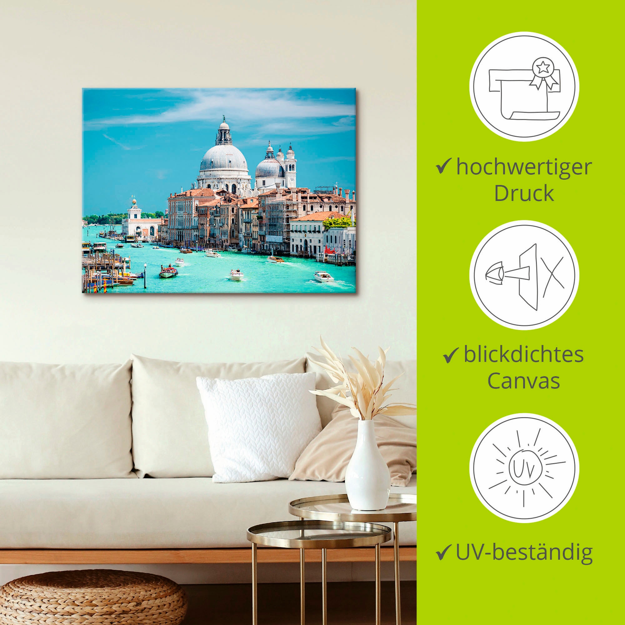 Artland Leinwandbild »Venedig« Italien 1 Stk. tlg. auf Holzrahmen gespannt