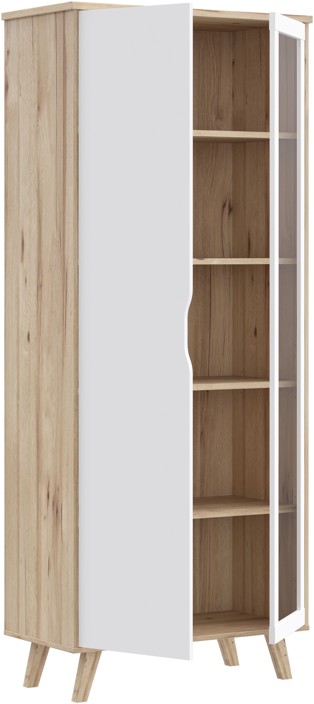 FORTE Vitrines »Vankka Stauraumvotrine« L/H/P 84,7/201,5/41,7 cm,  Porte en verre, sans poignée, design intemporel