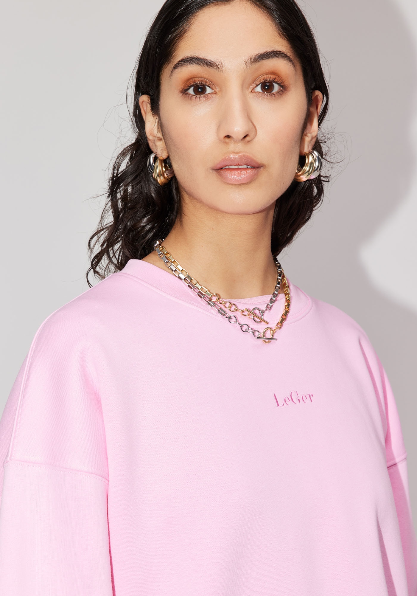 LeGer Sweat-shirt »Indra, LeGer by Lena Gercke«, col rond, coupe ample
