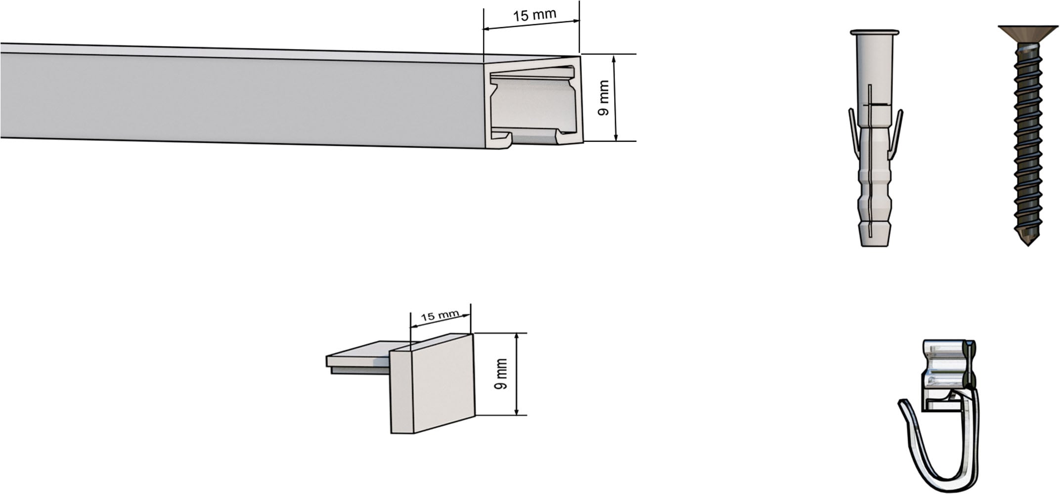 indeko Gardinenschiene »Pescara« 1 läufig-läufig Fixmass Innenlauf Komplett-Set inkl. Gleitern und Montagematerial