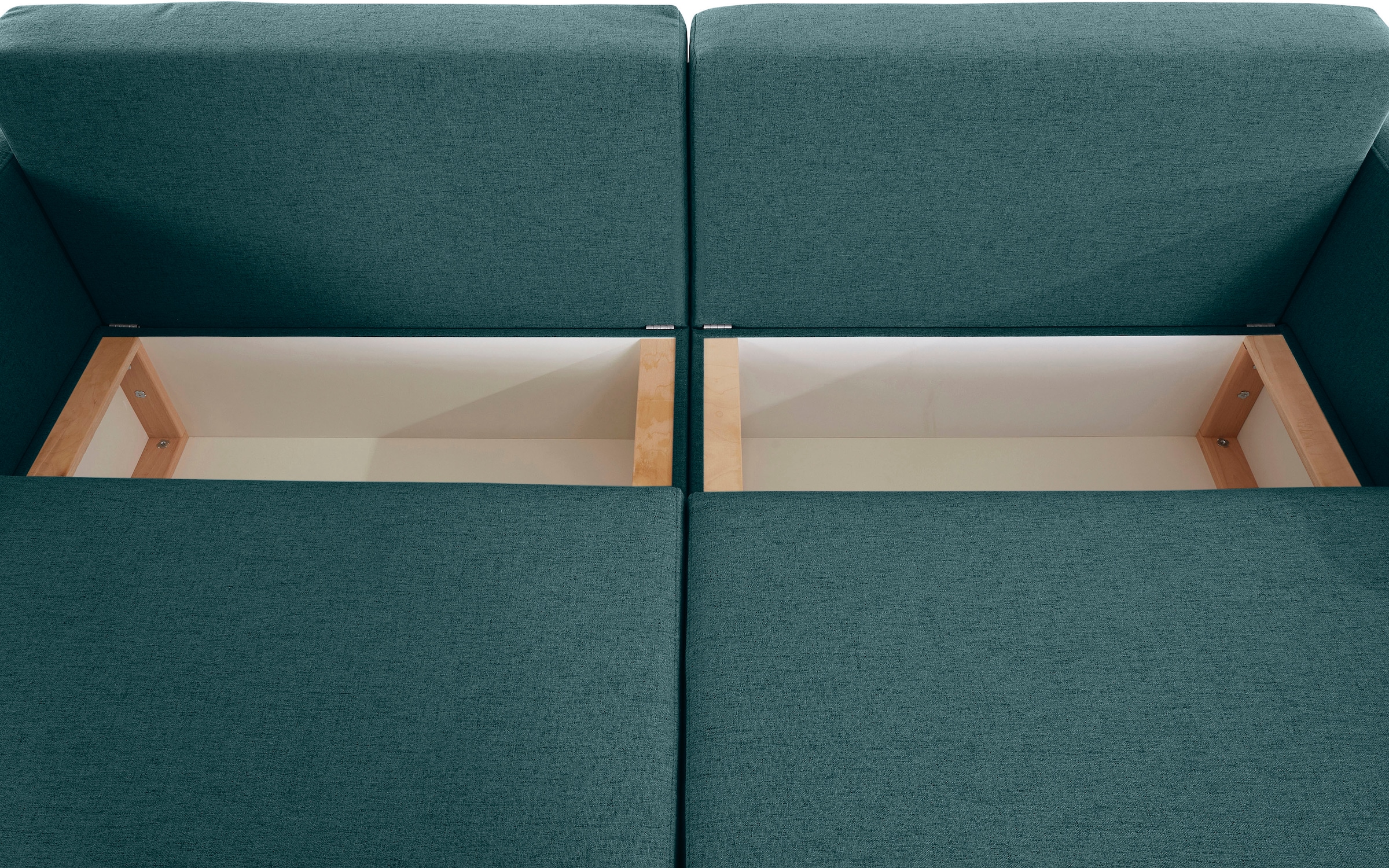 Home affaire Ecksofa »Marva 3tlg. L-Form« beide Armlehnelemente ausziehbar für Bettfunktion, mit Bettkasten