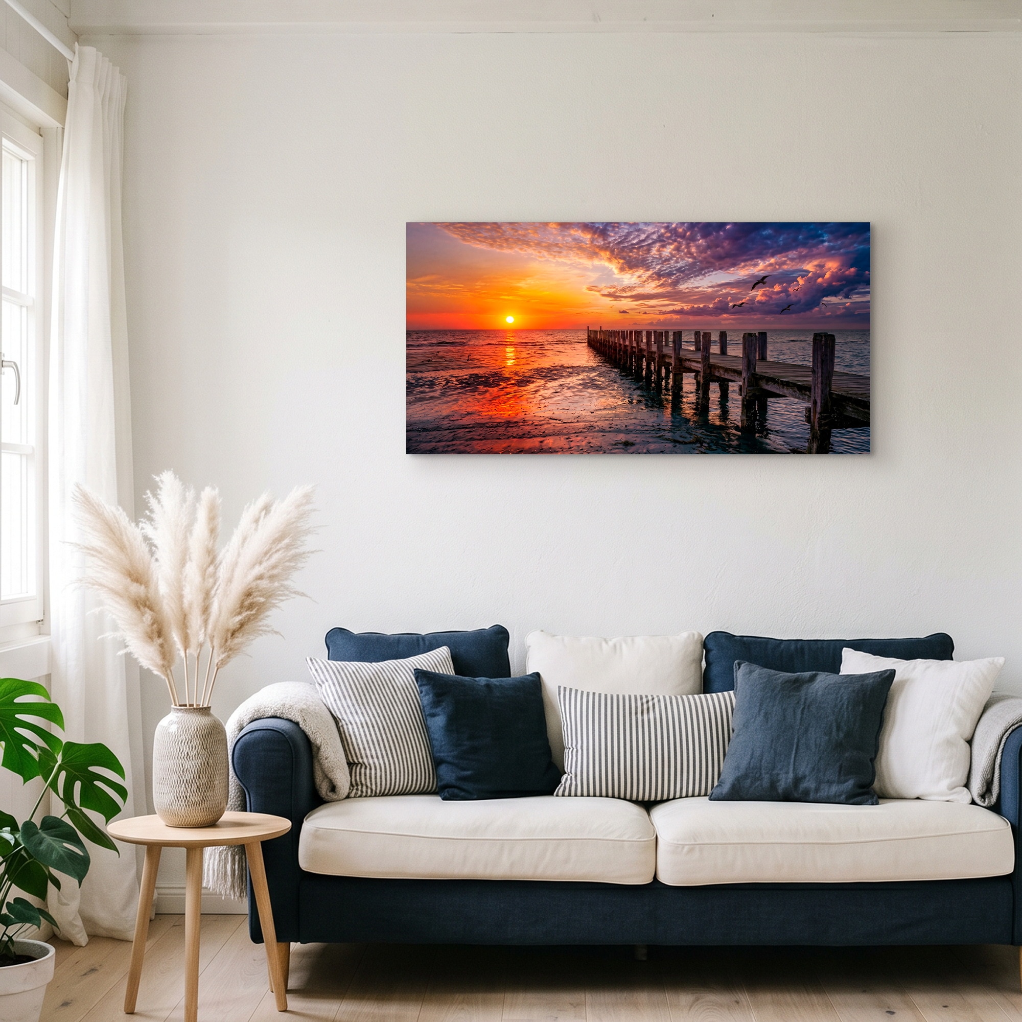 GOODproduct Leinwandbild »Steg mit Sonnenuntergang« Meer Bilder 1 Stk. tlg.