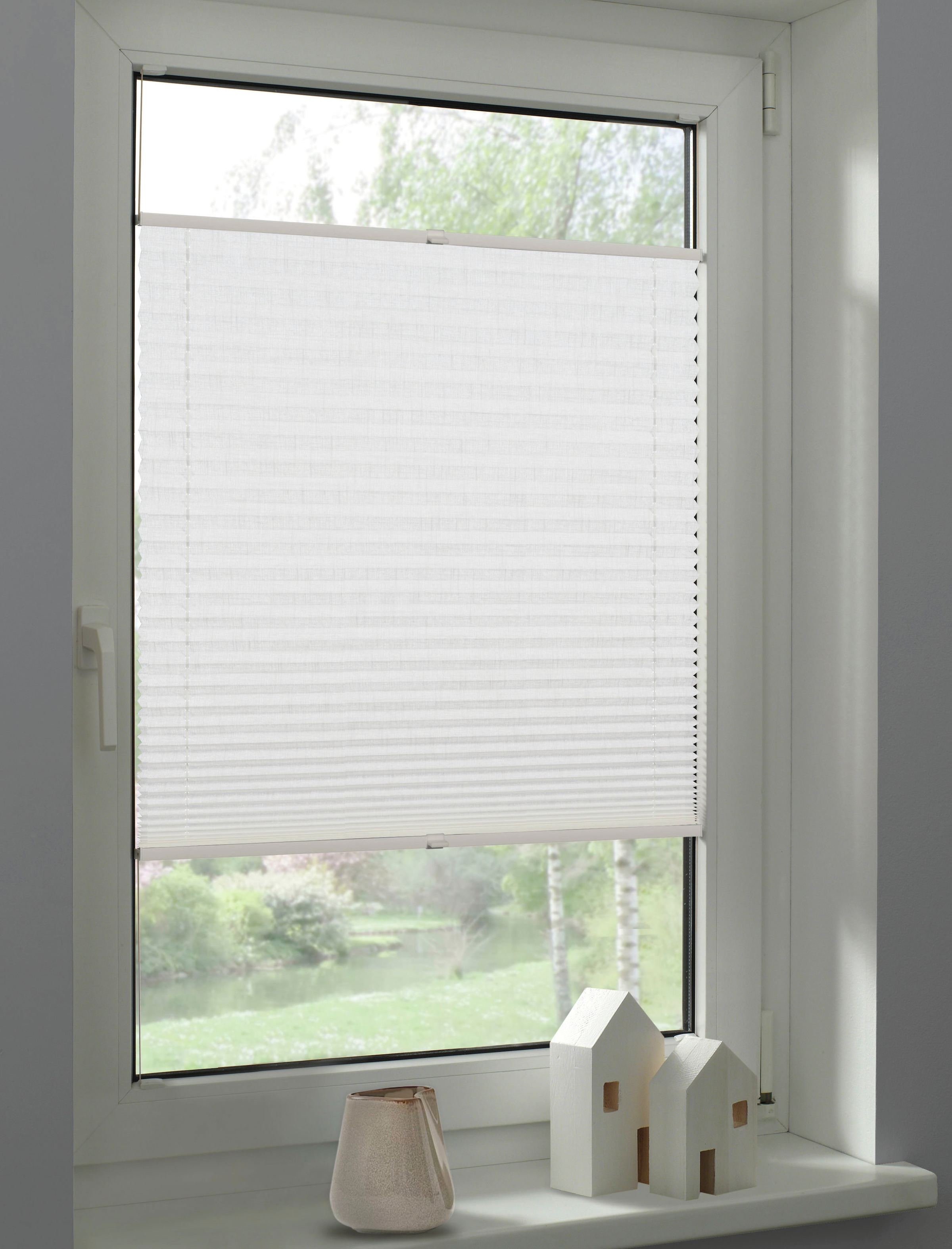 SCHÖNER WOHNEN-Kollektion Plissé »Marla« blickdicht mit Bohren verspannt verschraubt, mit Leinen-Optik