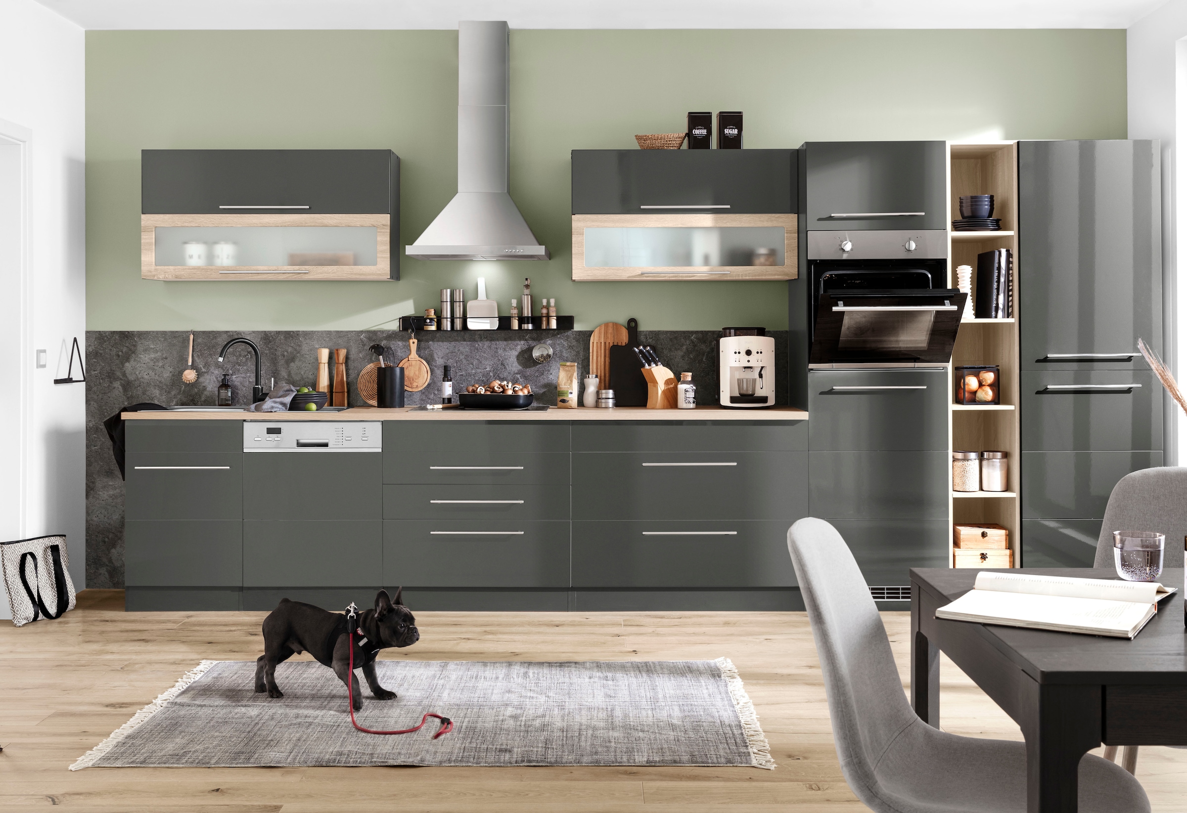 KOCHSTATION Armoire d'encastrement pour four »KS-Wien« 60 cm de large, 200 cm de haut, pour four autonome