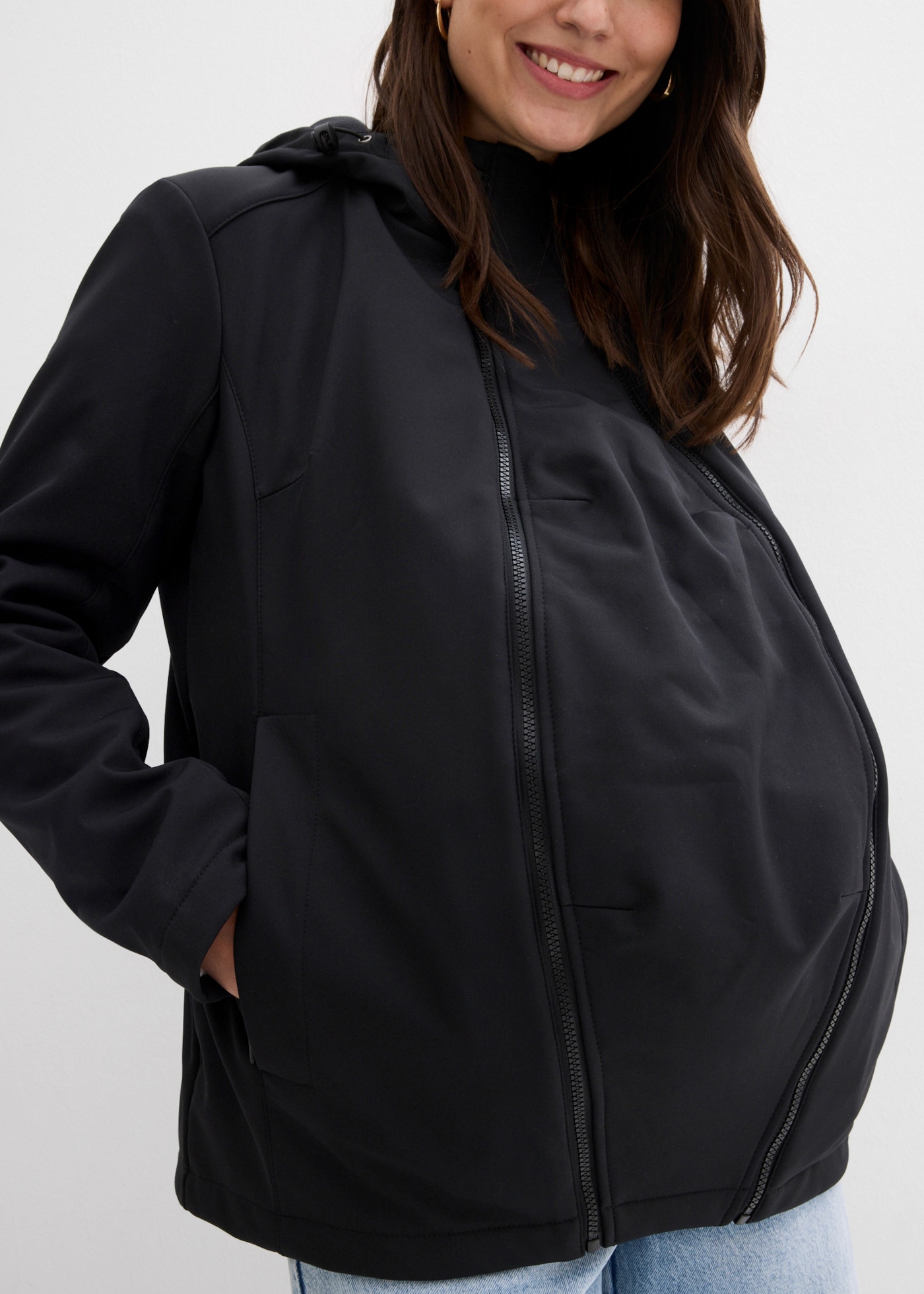 bonprix Veste de maternité avec deux inserts pour grossesse et portage bébé, coupe ample