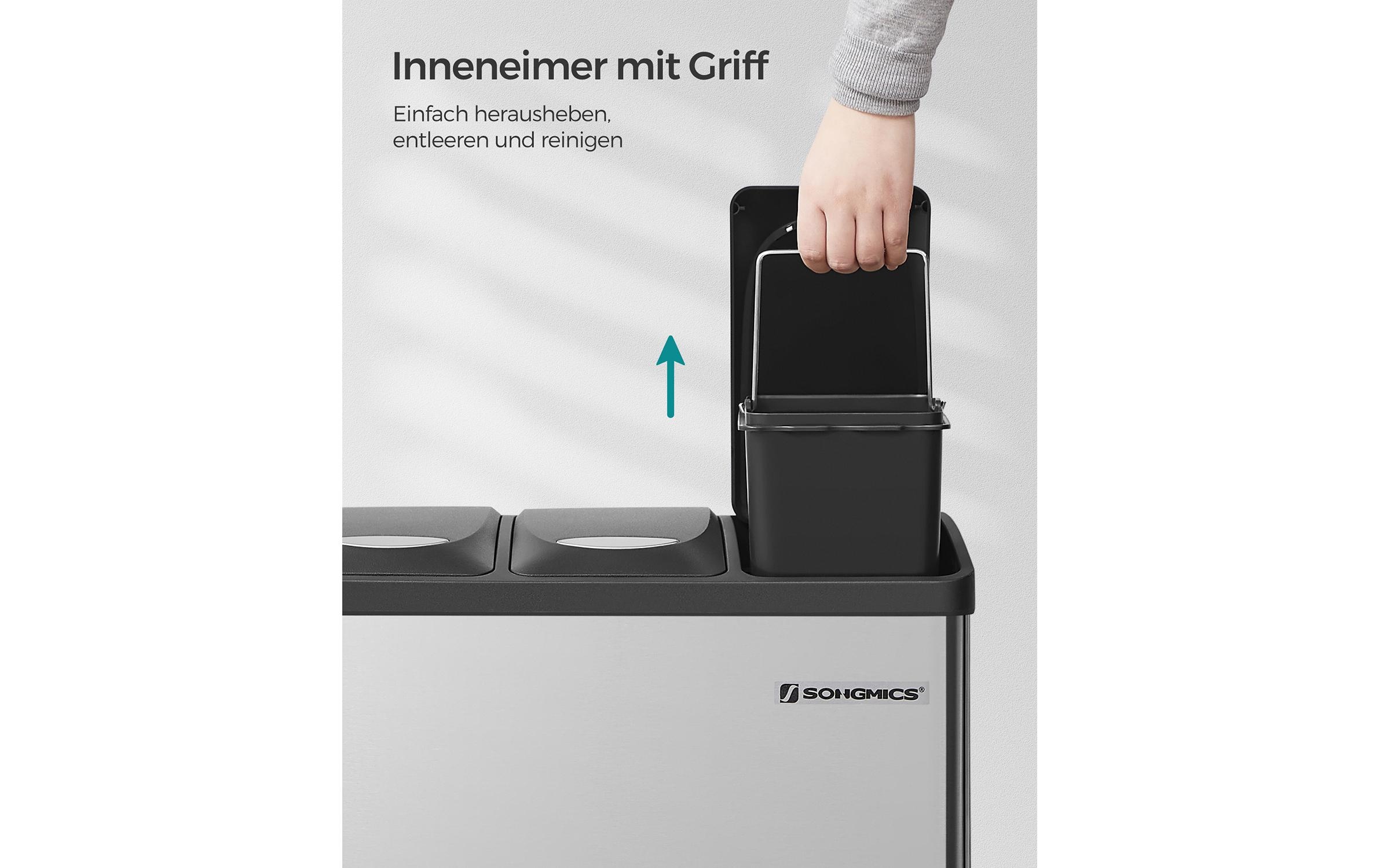 SONGMICS Mülleimer »24 l« 3 Behälter