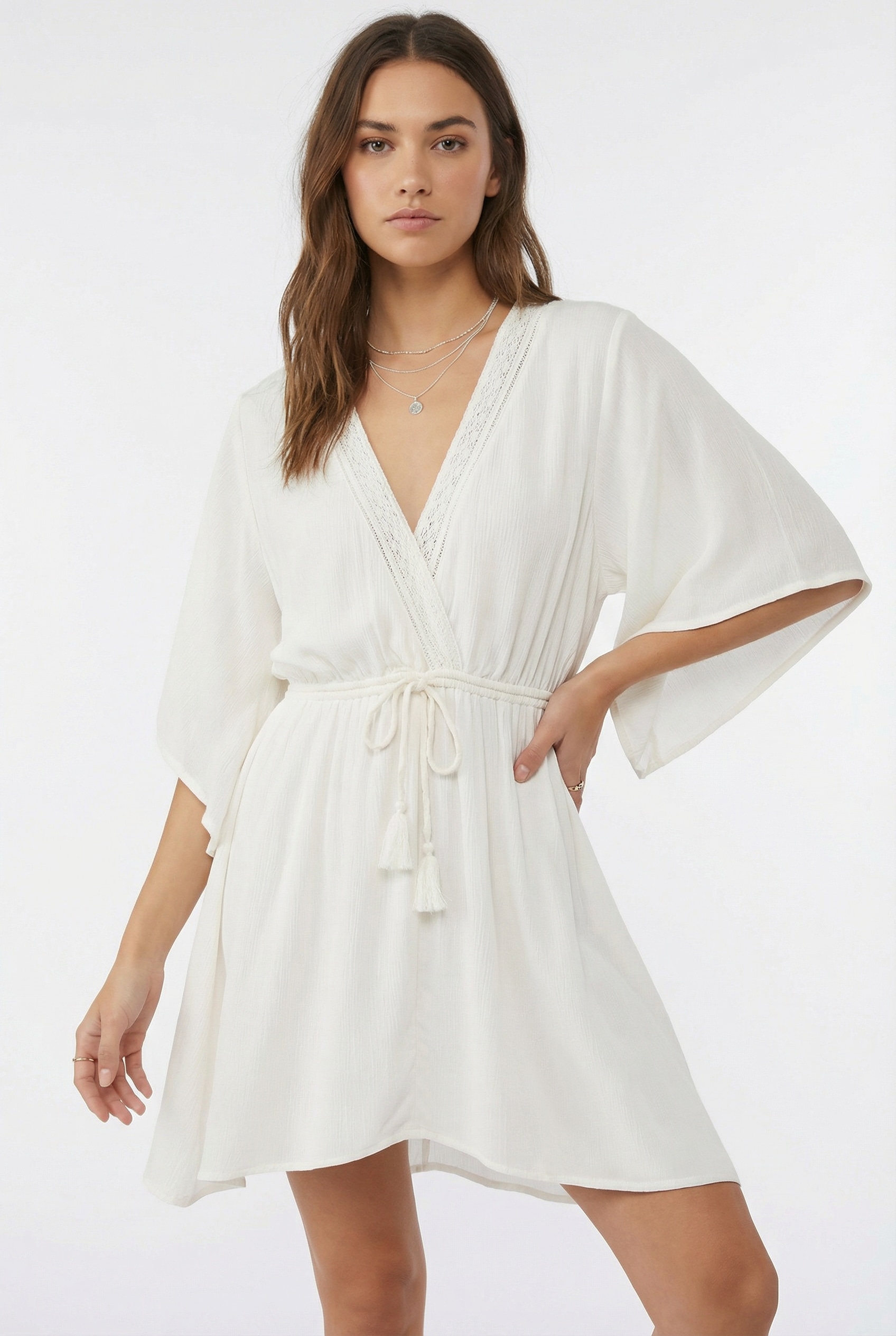 O'Neill Robe de plage »ESSENTIALS TOKEENA COVER UP« mit Spitzendetails am Ausschnitt, locker sitzender Schnitt