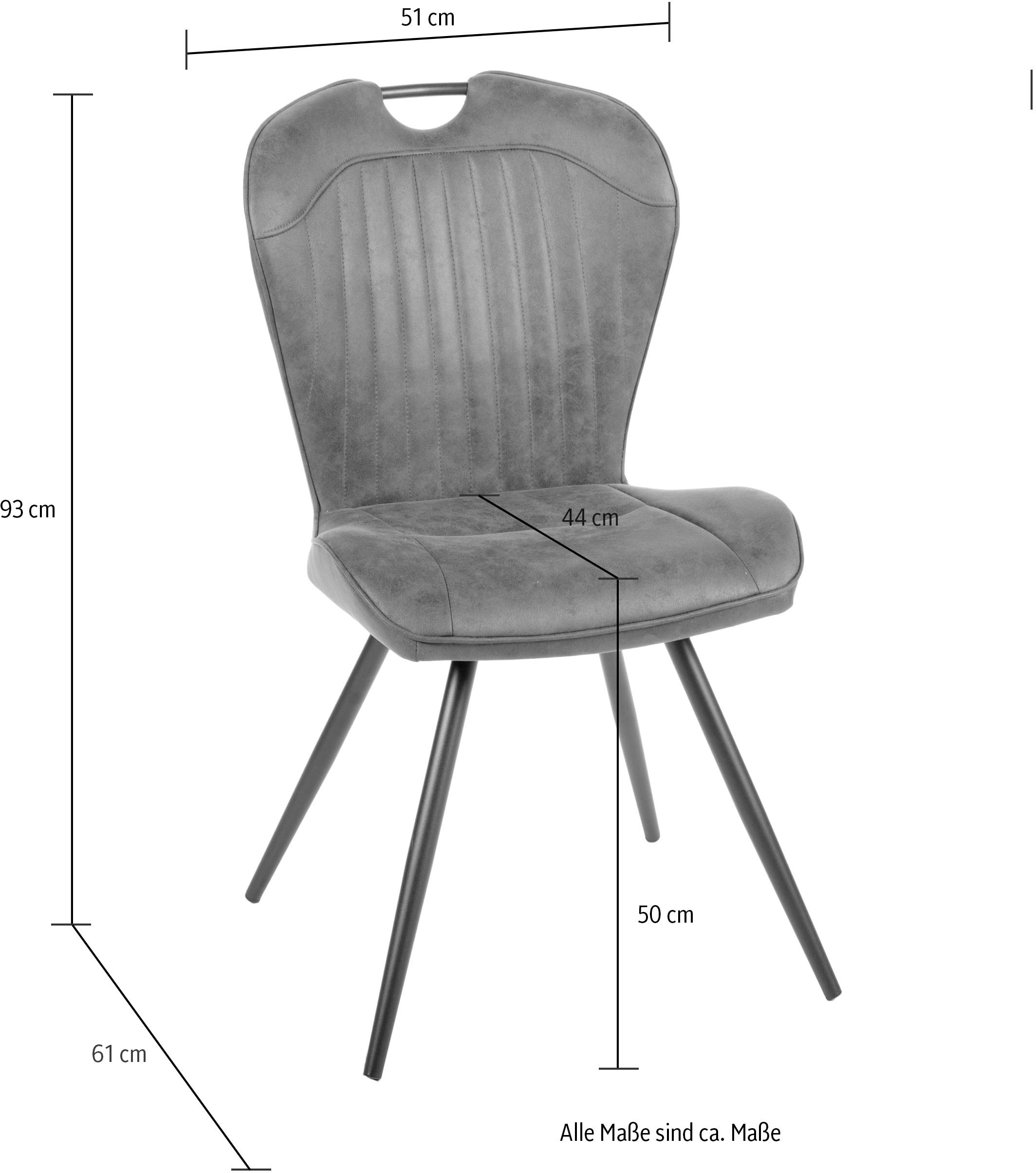 Duo Collection Chaise de salle à manger »Zoe Esszimmerstuhl, 4er-Set« (Ensemble) 4 cuisrevêtement robuste en tissu ou microfibre, avec poignée