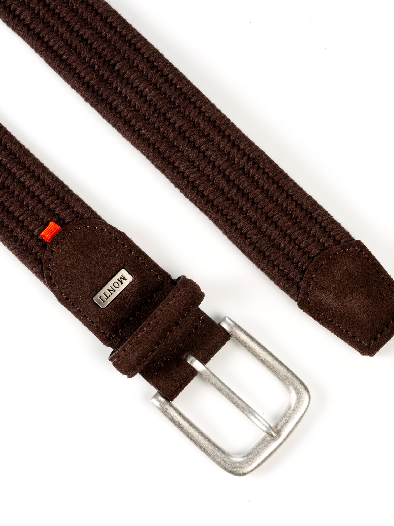 MONTI Ceinture tressée »SANREMO« bande tressée élastique, détails en daim