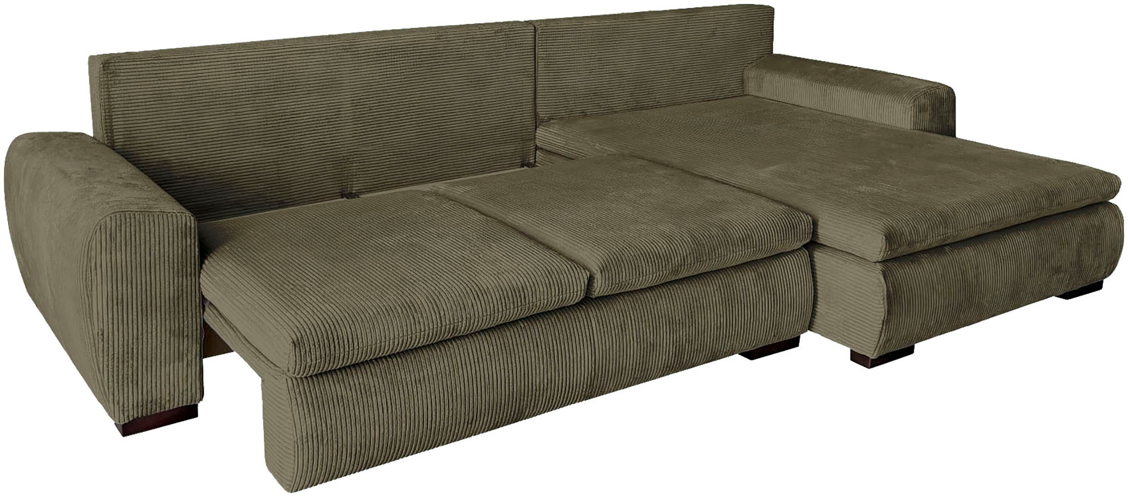 Home affaire Canapé d'angle »Cara Mia L-Form, B: 325 cm, XXL-Sofa mit 4 Zierkissen« avec fonction couchage et coffre à lit, surface allongée 145x270 cm