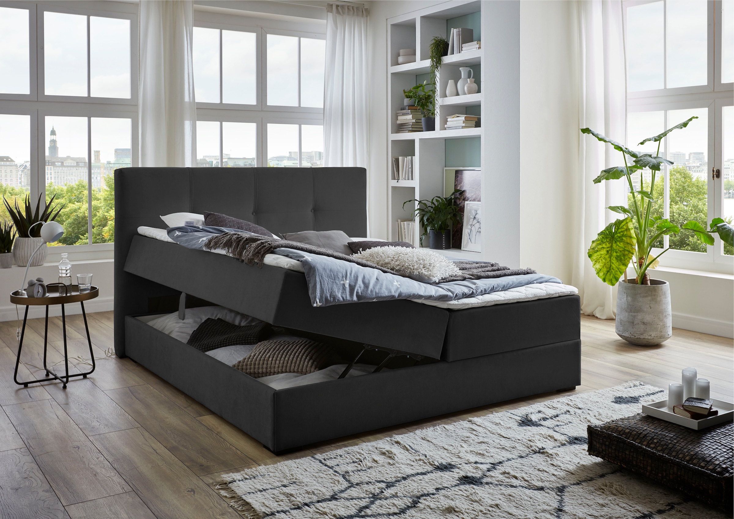 ATLANTIC home collection Lit de boxe »Lucy« avec coffre de lit