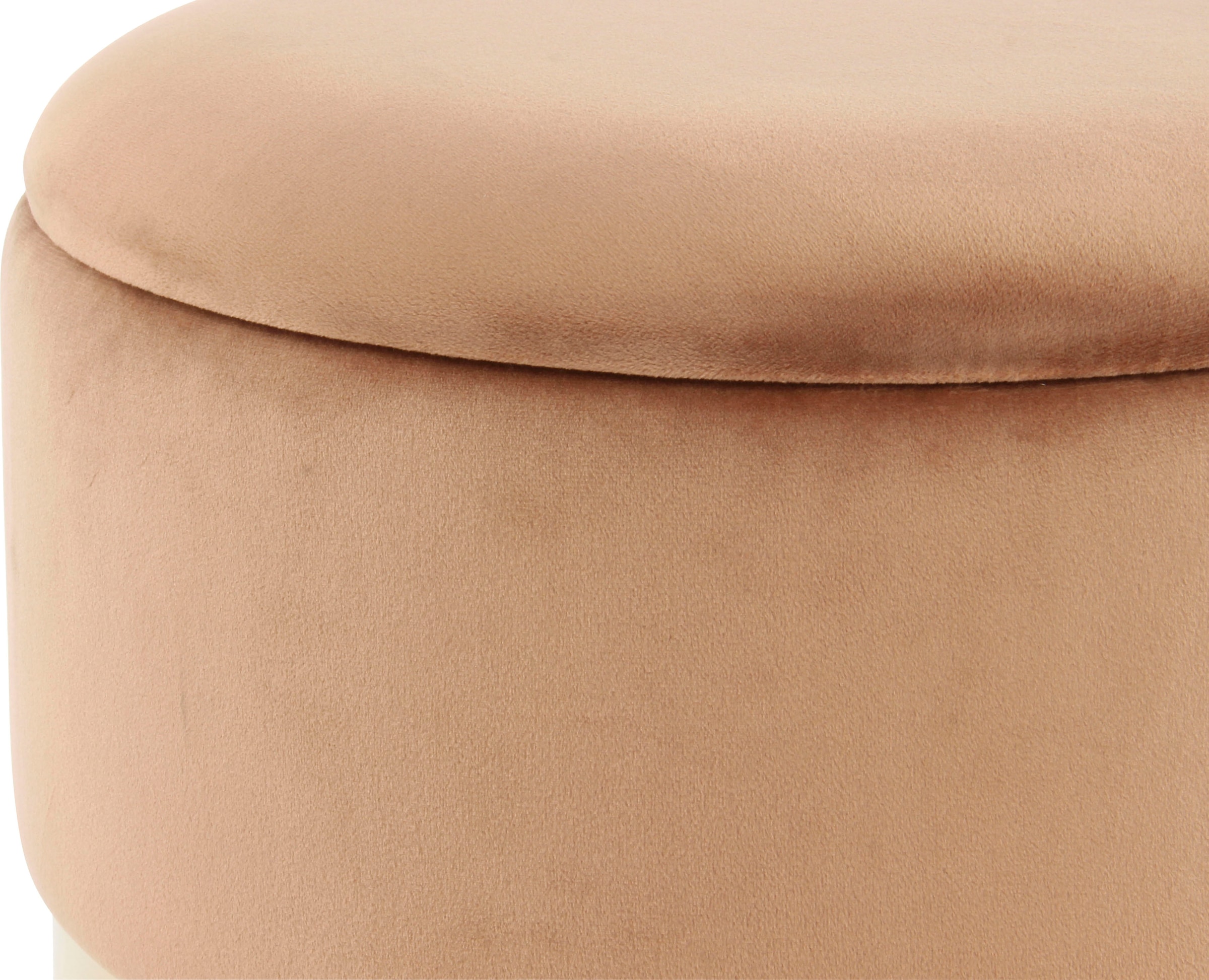 Kayoom Stauraumhocker »Hocker Zora 125 2er-Set, samtweicher Stoffbezug,runde elegante Form« Set, 2 Stk. tlg. edles Design mit Metallring, gepolstert, mit Stauraum