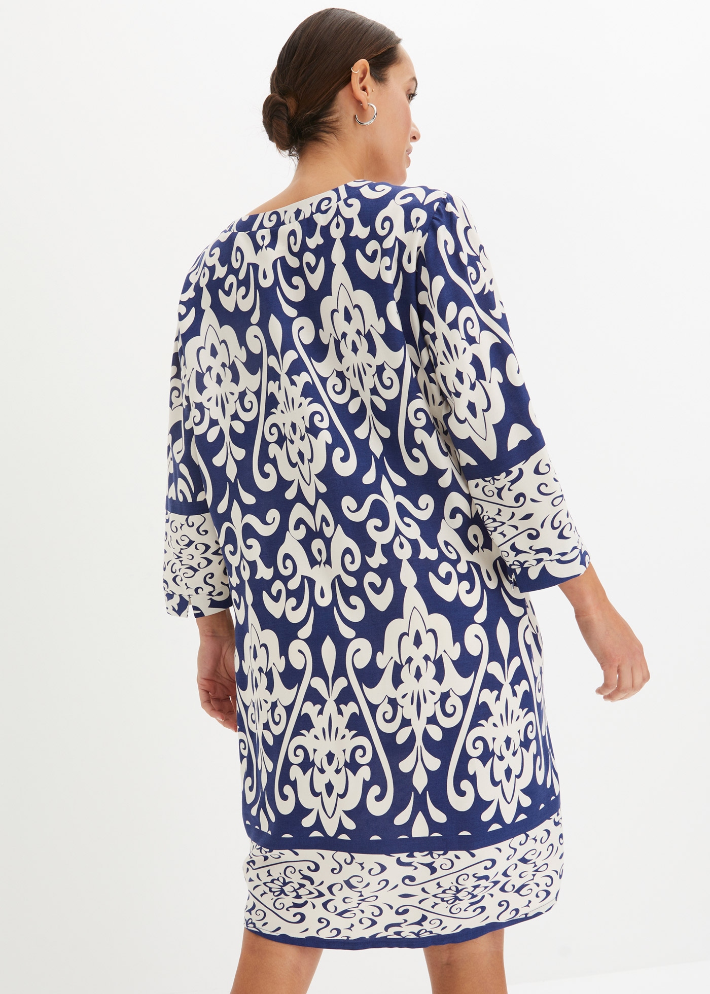 bonprix Robe tunique aus Viskose, eleganter Stil, A-Linien-Passform, 3/4-Ärmel