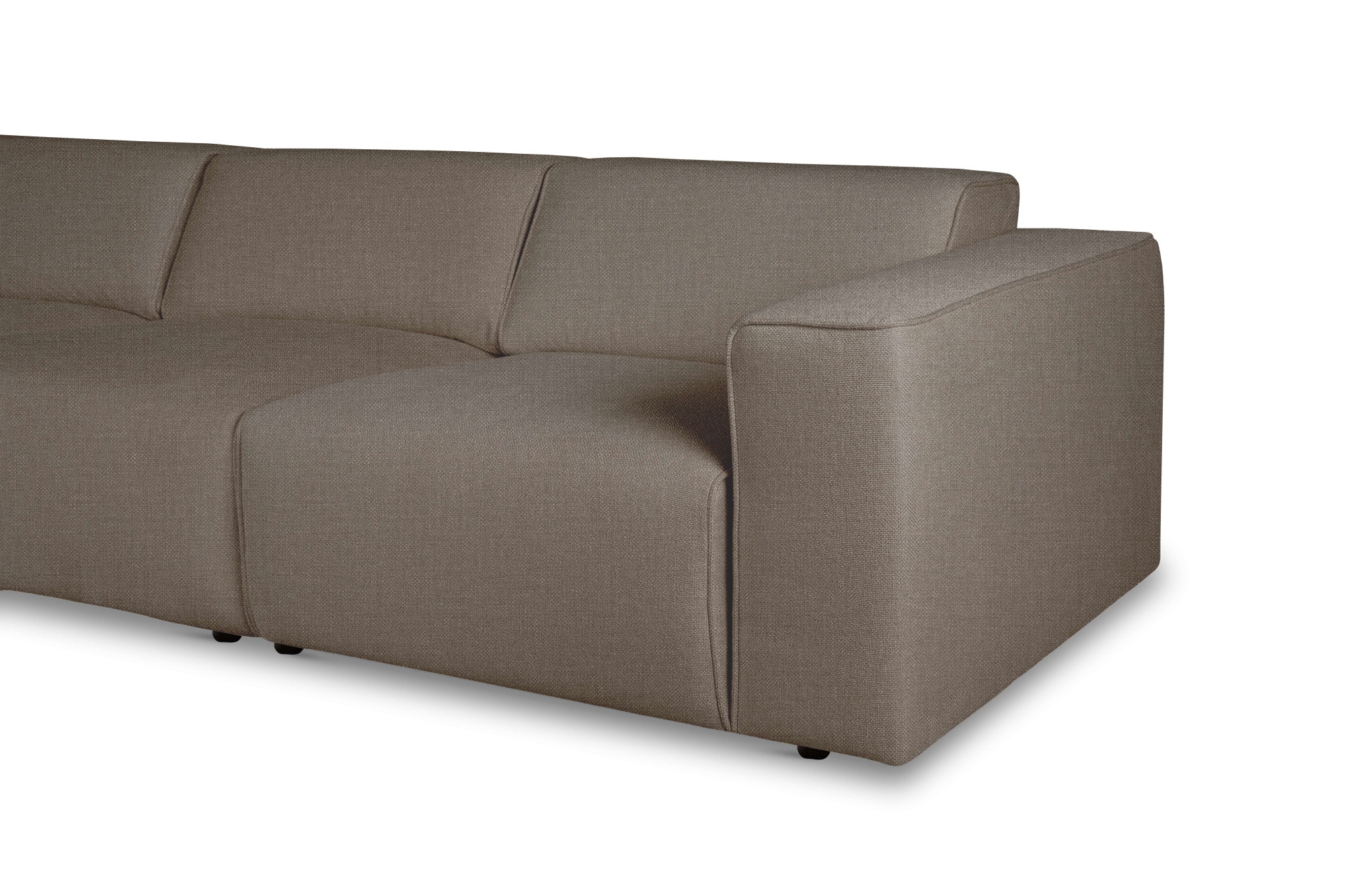 Home affaire Canapé d'angle »Noord mit Kedernaht, Breite 281 cm, L-Form« Velours côtelé, structure, tissu tissé, avec suspension ondulée, cadre en bois massif