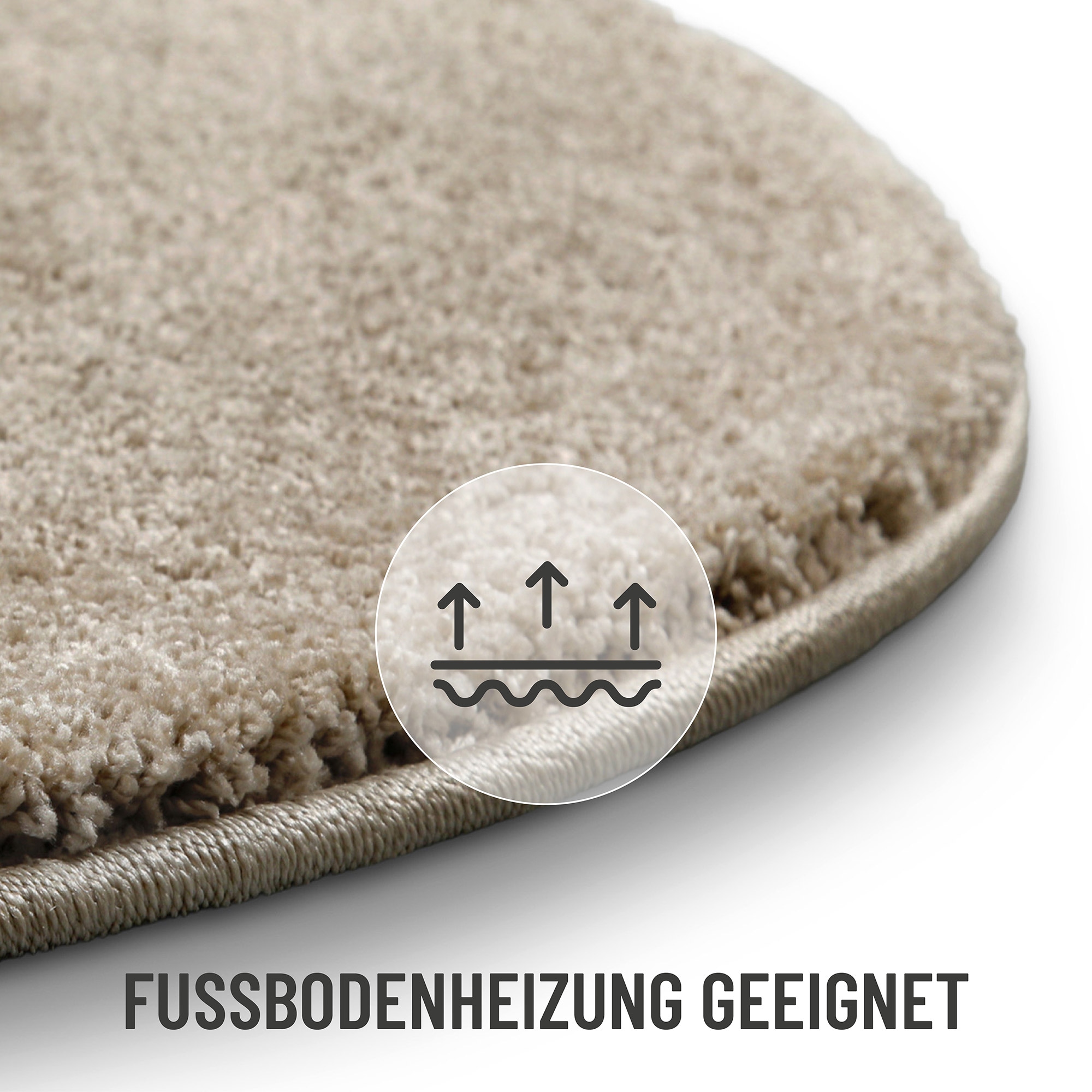 Wecon home Basics Tapis à poils longs »Nova« Rond 25 mm Höhe Shaggy, gewebt, robust, Wohnzimmer, Schlafzimmer
