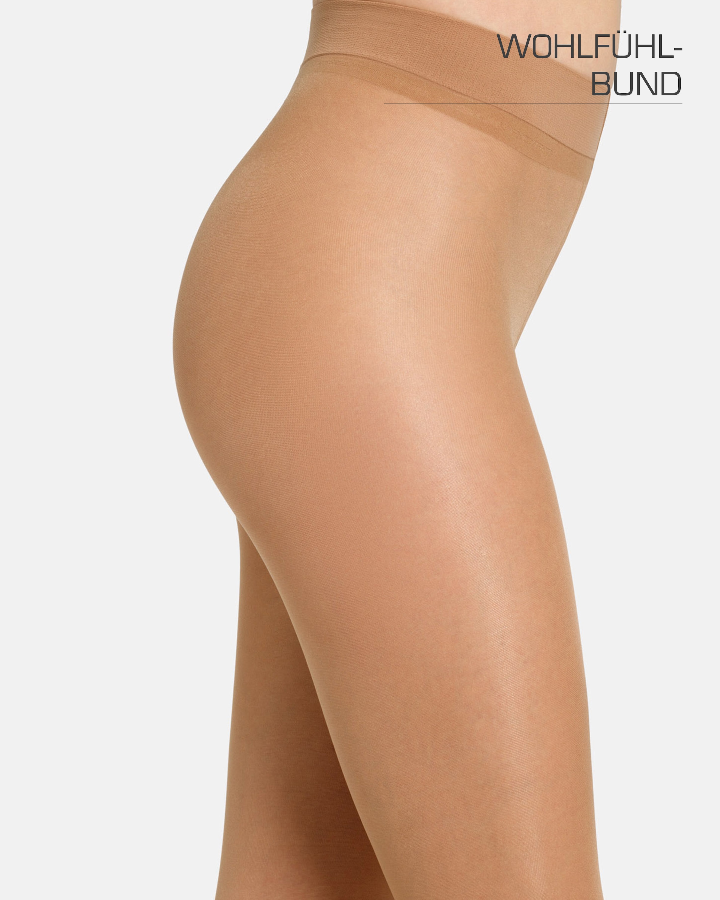 Camano Feinstrumpfhose 40 2 Stück,  Vorgeformter Fuss mit verstärkter Ferse und Fussspitze