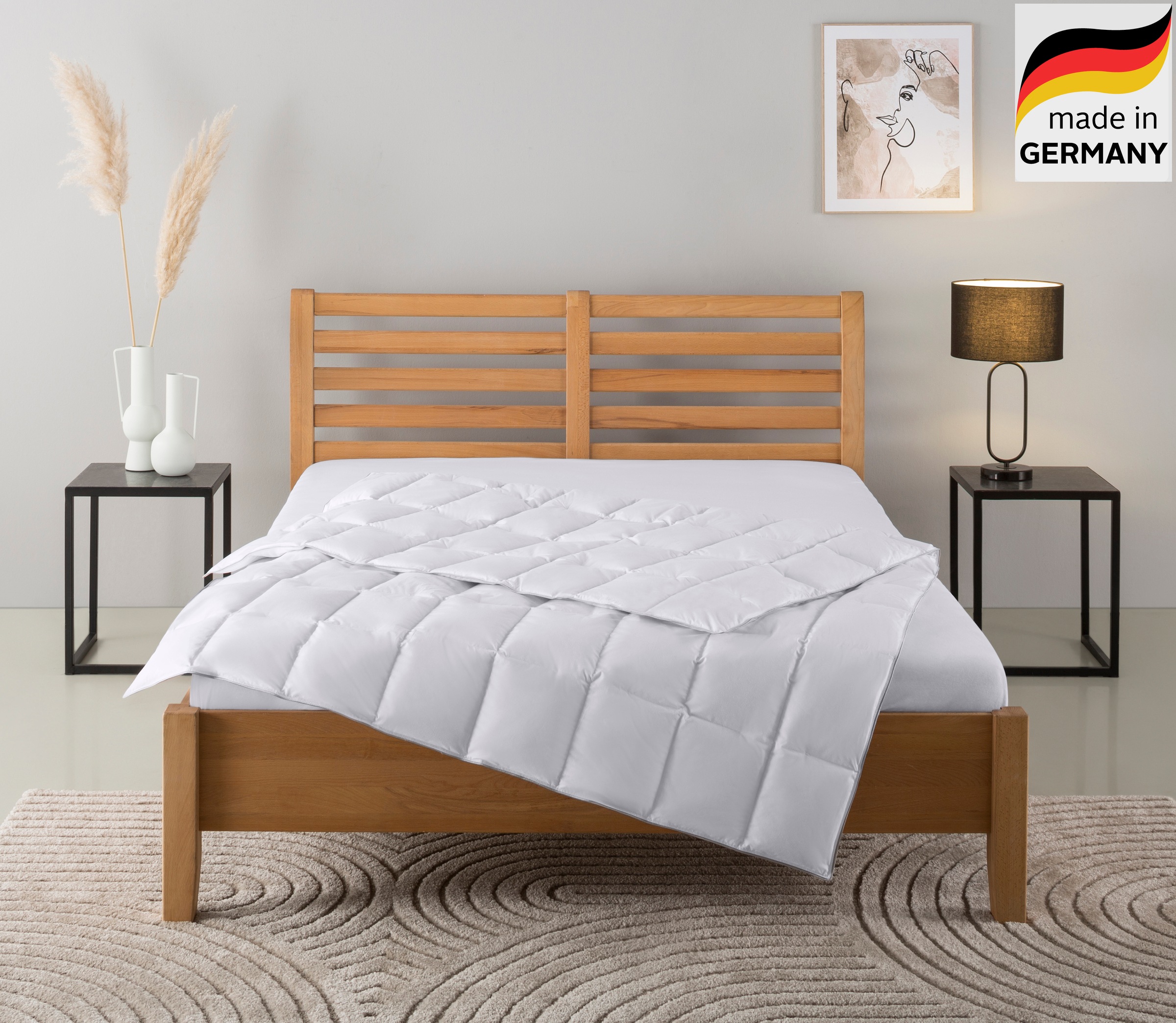 Home affaire Couette en duvet »Tamins, Bettdecke 135x200 cm, 155x220 cm, Made in Germany« leicht Füllung 100Daunen 1 cuis tlg. Sommer, Winter, Decke, Made in Germany, Allergiker geeignet (NOMITE)