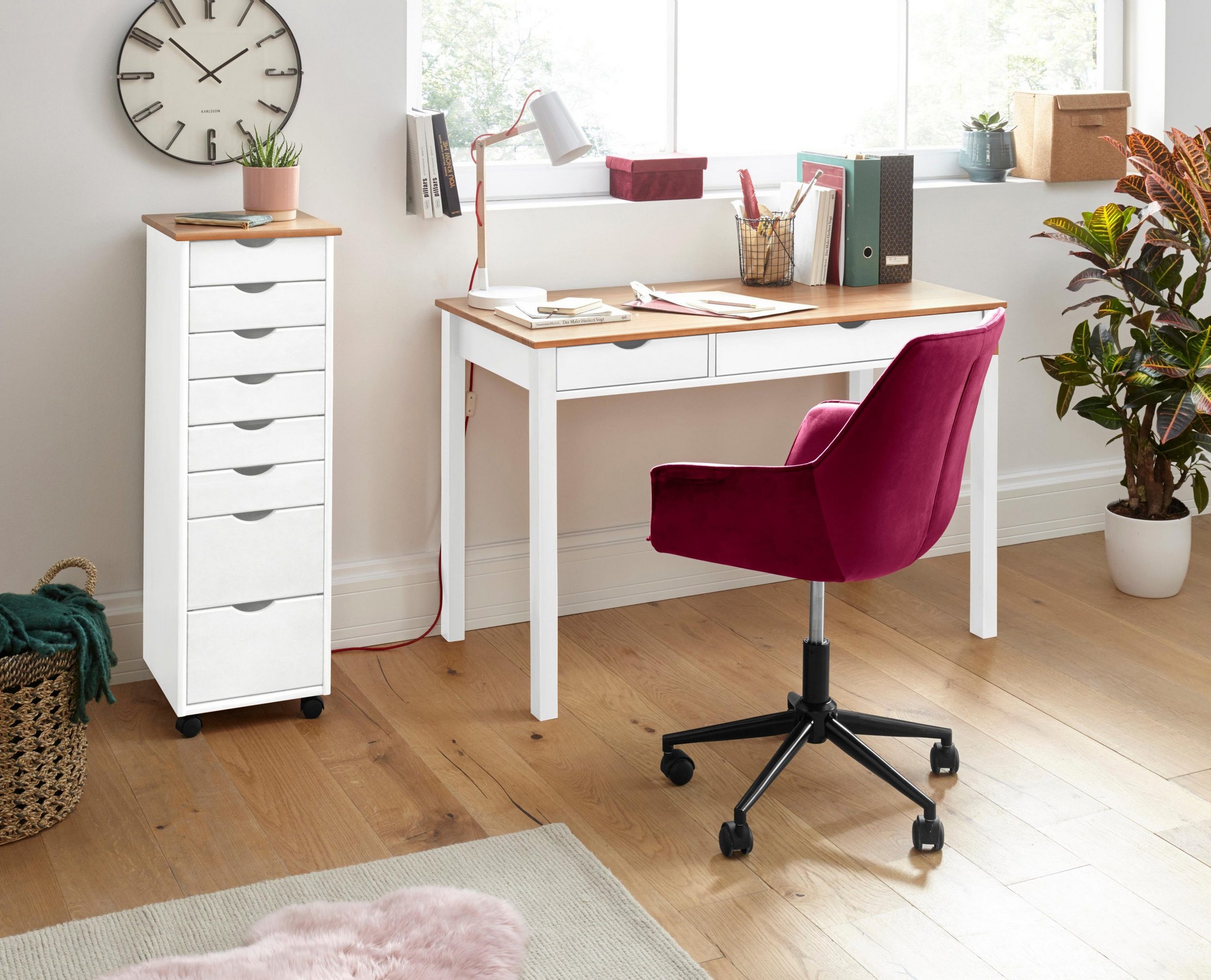 GOODproduct Commode »Gava« massives Kiefernholz, mit vielen Stauraummöglichkeiten, Breite 34 cm