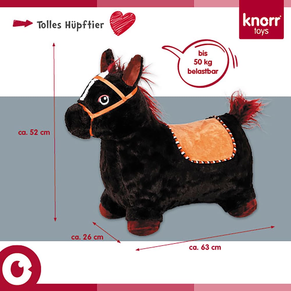Knorrtoys® Animal gonflable »Pferd braun« inkl. Luftpumpe, mit Kuschelbezug