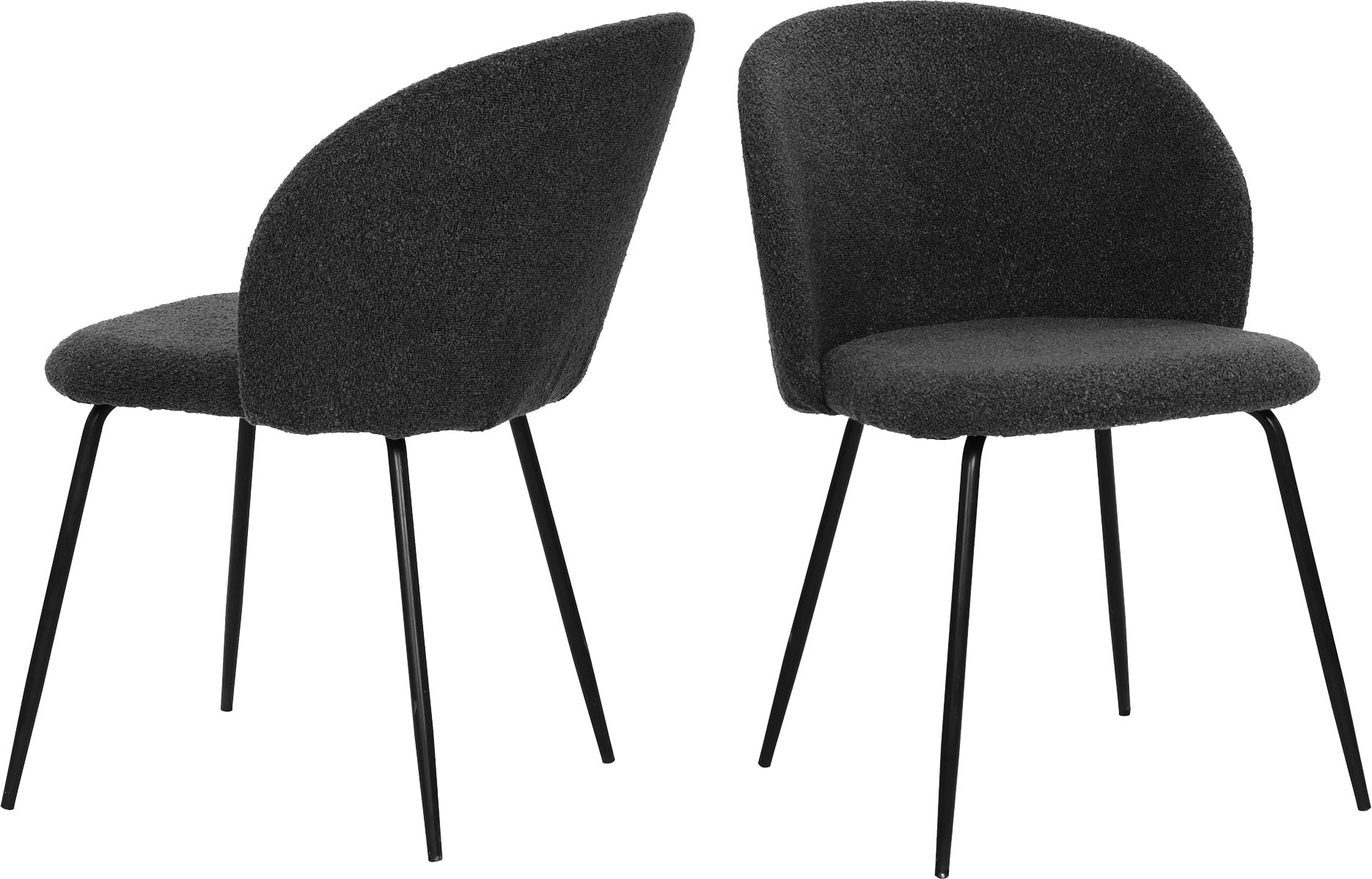 SIT Chaise à 4 pieds »Verona 2er-Set Esszimmerstühle mit Strukturstoff & Metallgestell« (Ensemble) 2 cuisTissu structuré Öko-Tex & dossier ergonomiquement arrondi