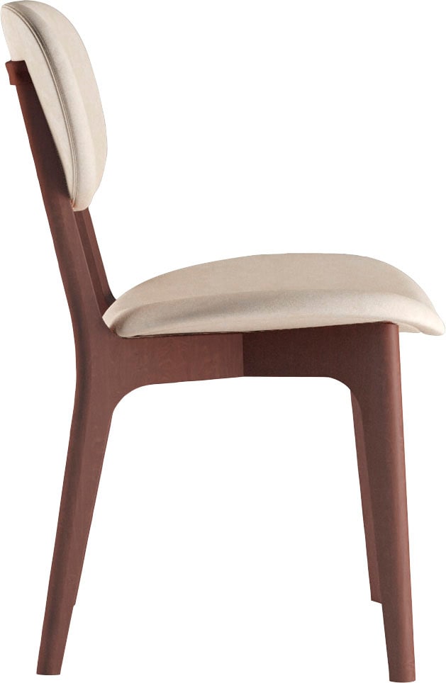 Home affaire Chaise »COZY Made in Italy« (Ensemble) 2 cuisstructure en hêtre, cerisier ou noyer, bois massif, chaise design