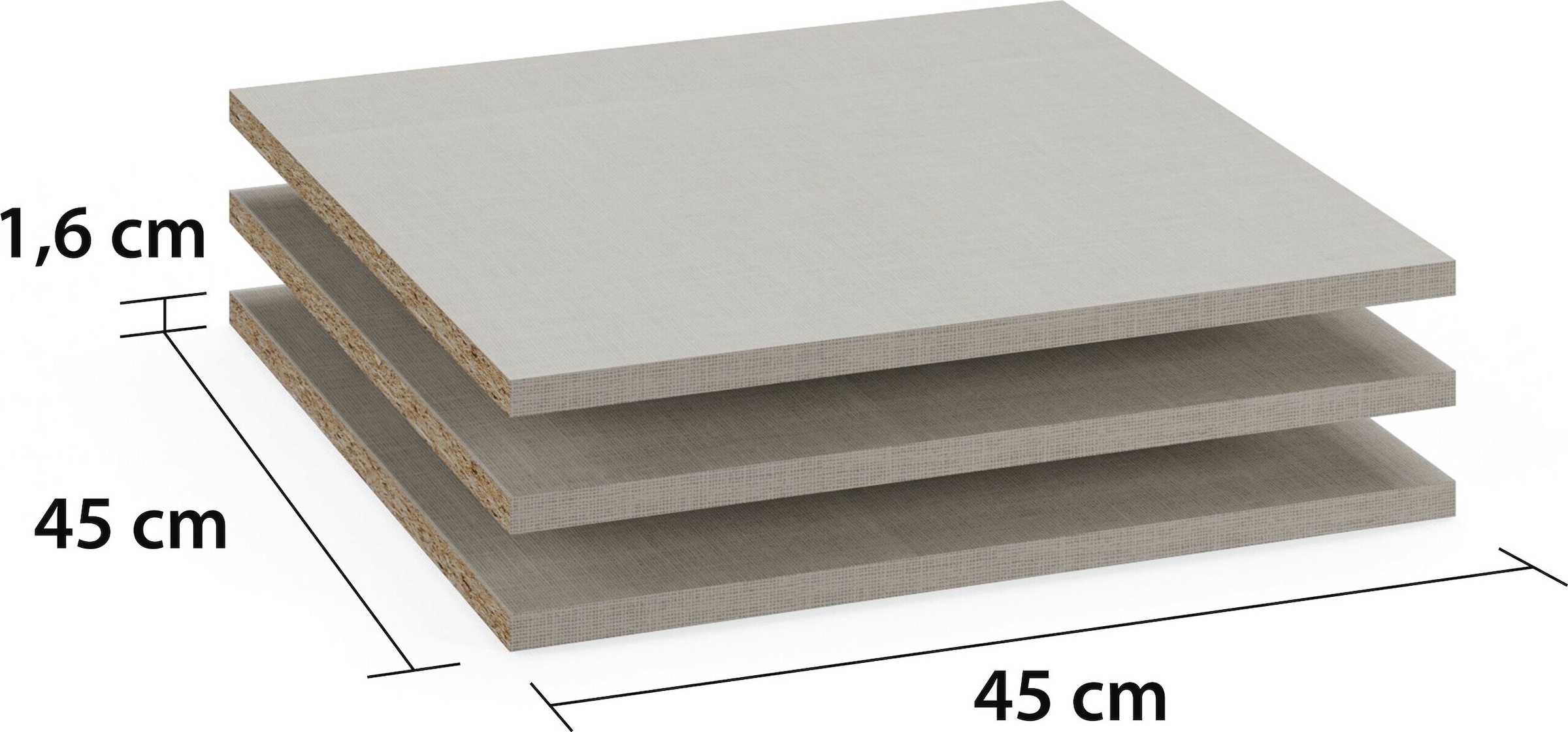 rauch Einlegeboden »Zubehör für Rauch-Schränke Garderobe Kleiderschrank Schrank« 3er-Set Breite 45 cm, Tiefe 45 cm MADE IN GERMANY
