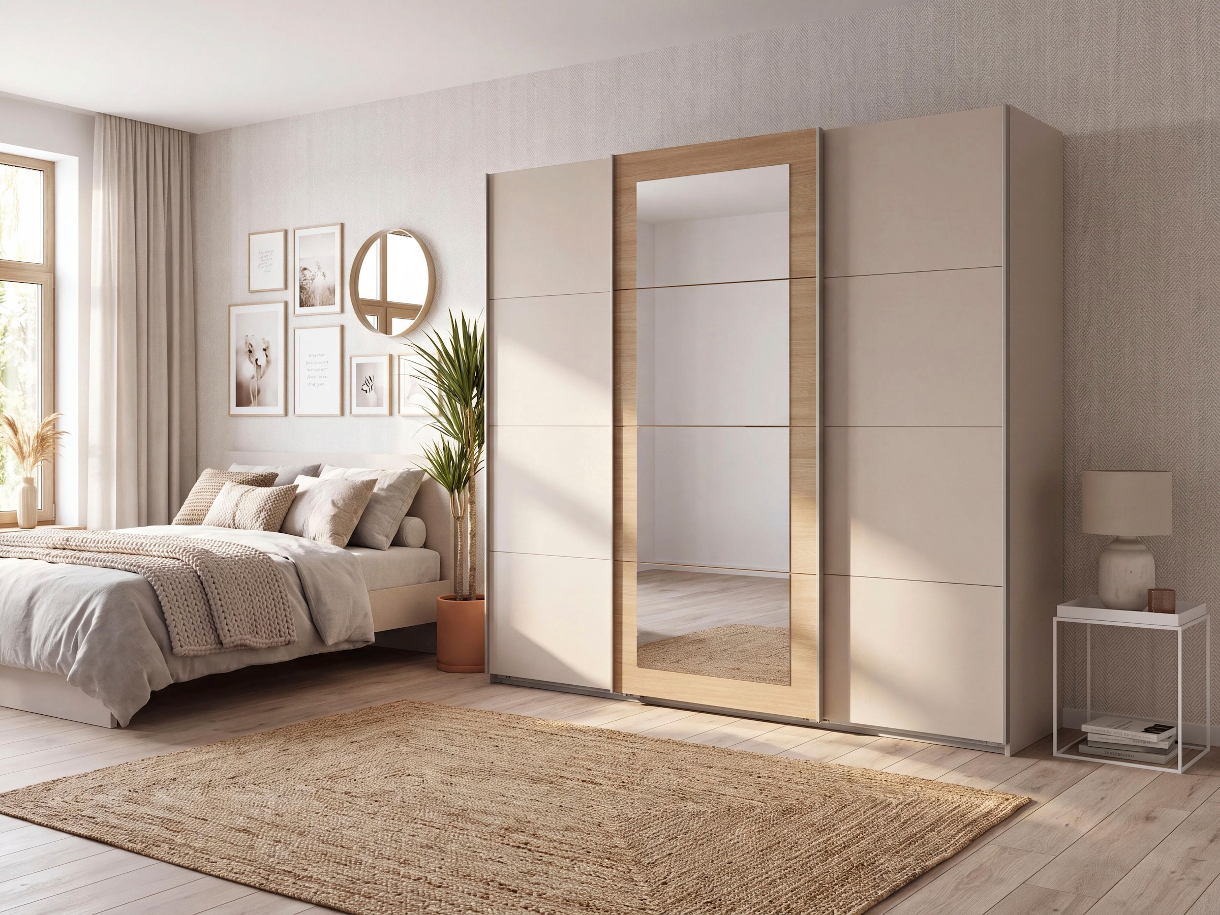 Wimex Schwebetürenschrank »RINTELN mit Spiegel, erhältlich in den Breiten: 225cm, 270cm & 313cm« 3-türiger Schrank in verschiedenen Farben erhältlich