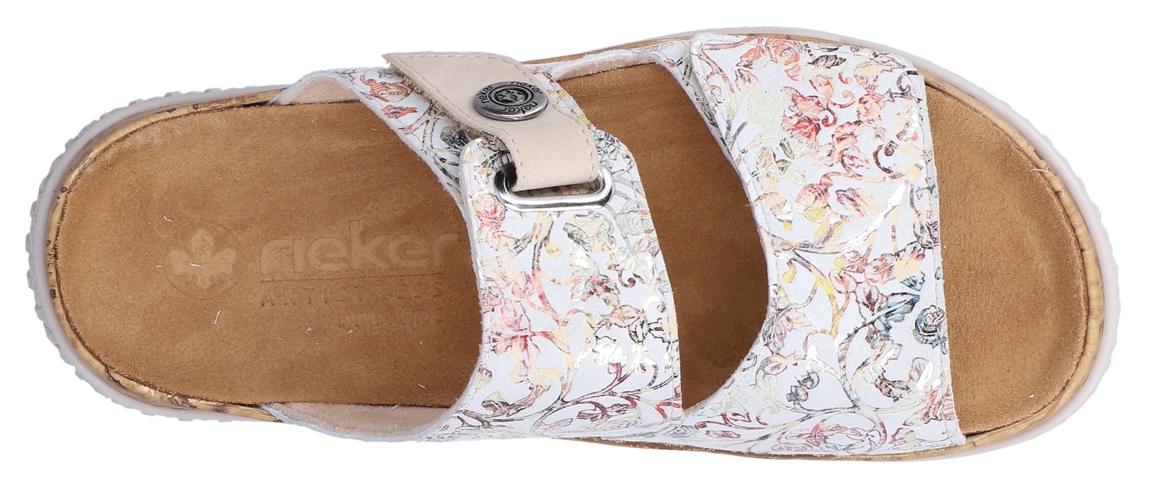 Rieker Pantolette  Sommerschuh, Schlupfschuh, Hausschuh mit Klettriemchen
