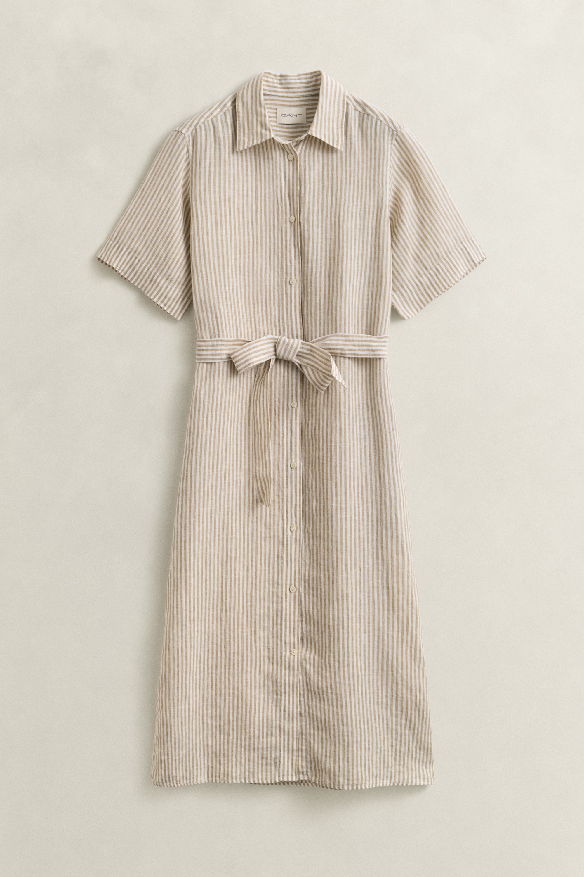 Gant Robe chemisier »STRIPED LINEN« Poches dans les coutures latérales Regular fit mit Bindegürtel