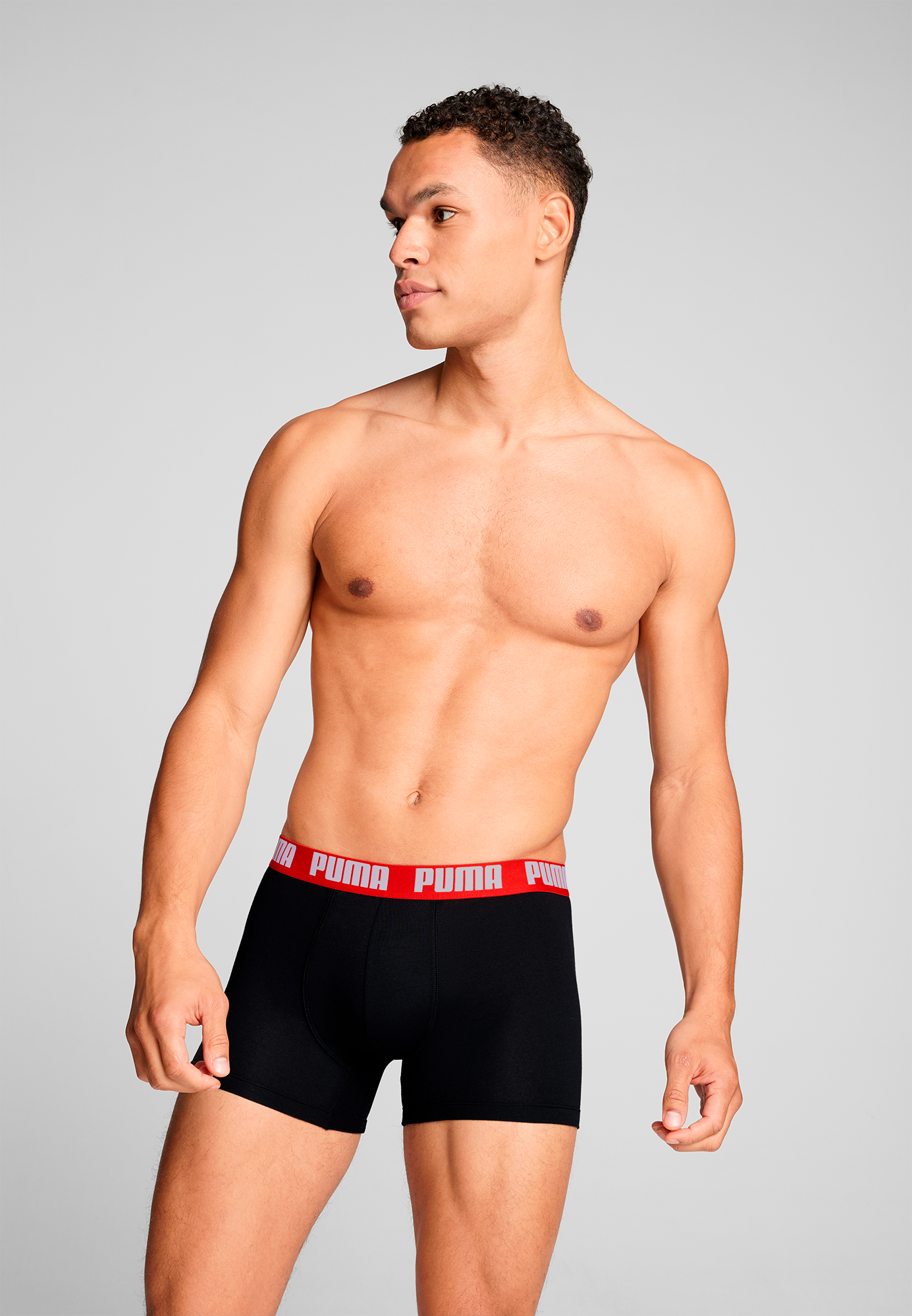 PUMA Boxershorts »PUMA MEN EVERYDAY BASIC BOXERS 2P« Packung,  mit Puma Webbund