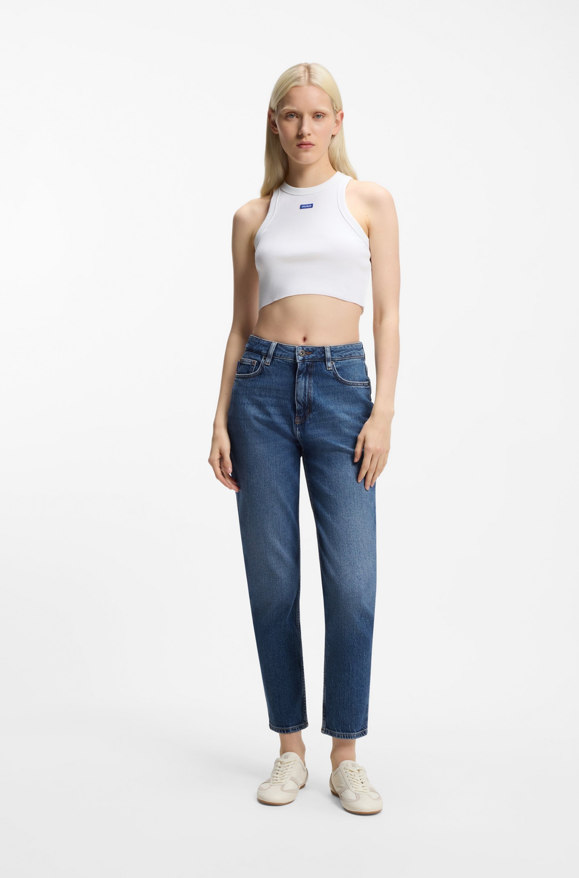 HUGO Blue Jeans mom »Noe« Straight Fit Jeans mit hoher Leibhöhe
