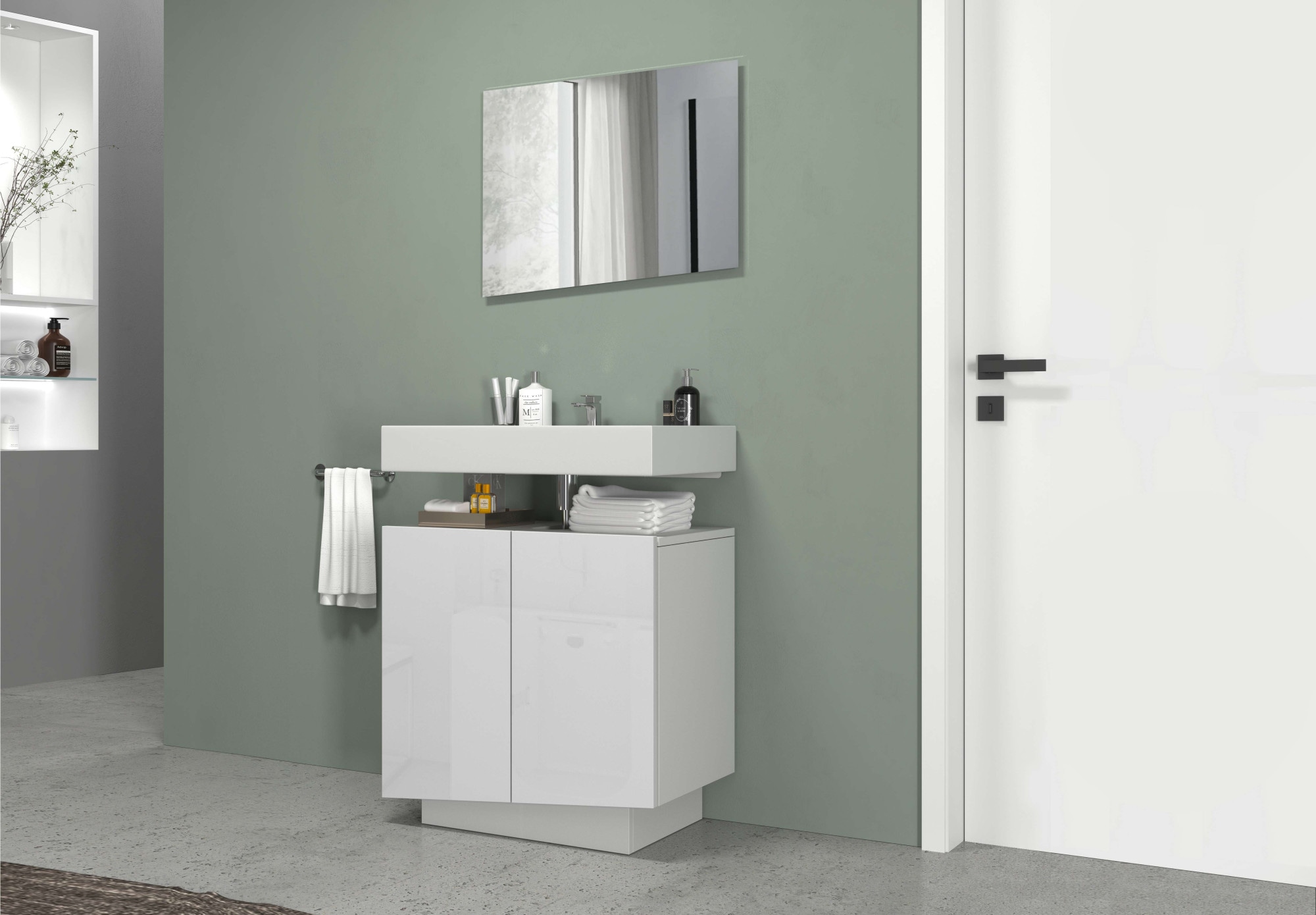 welltime Miroir de salle de bain »Vela, Spiegel in zwei Breiten 55 und 75 cm« Breite 55 cm-Passend zur Serie Vela