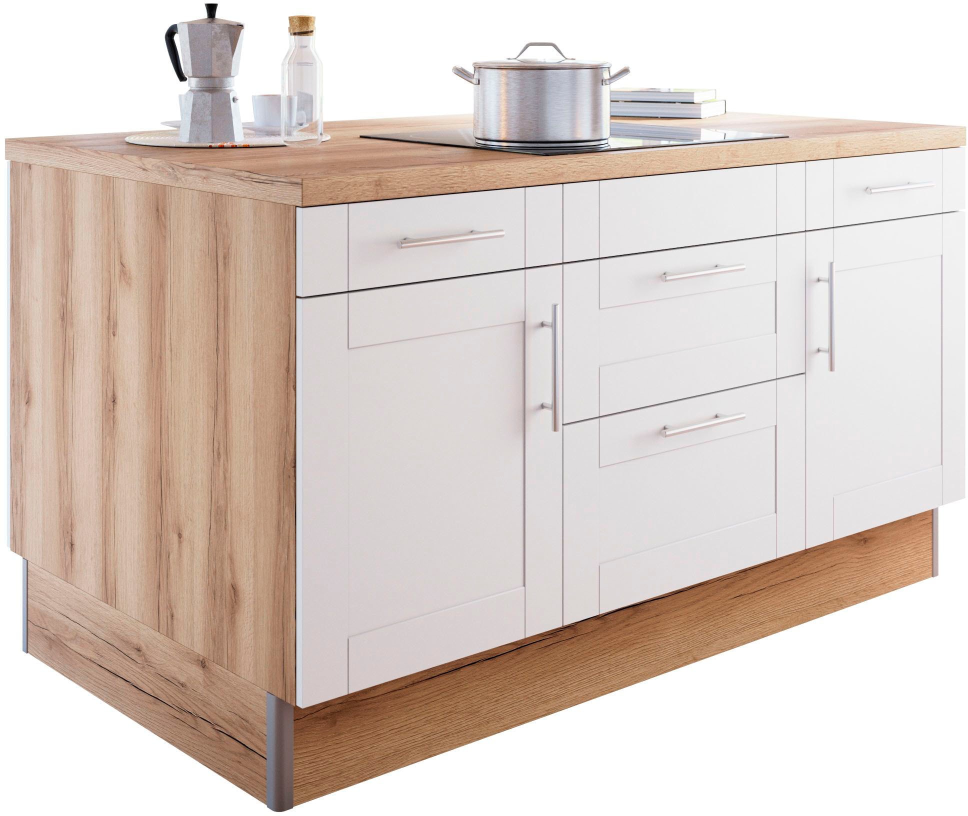 KOCHSTATION Îlot de cuisine »KS-Ahus« Kücheninsel, Breite 160 cm, wahlw. mit E-Gerät, Soft Close Funktion