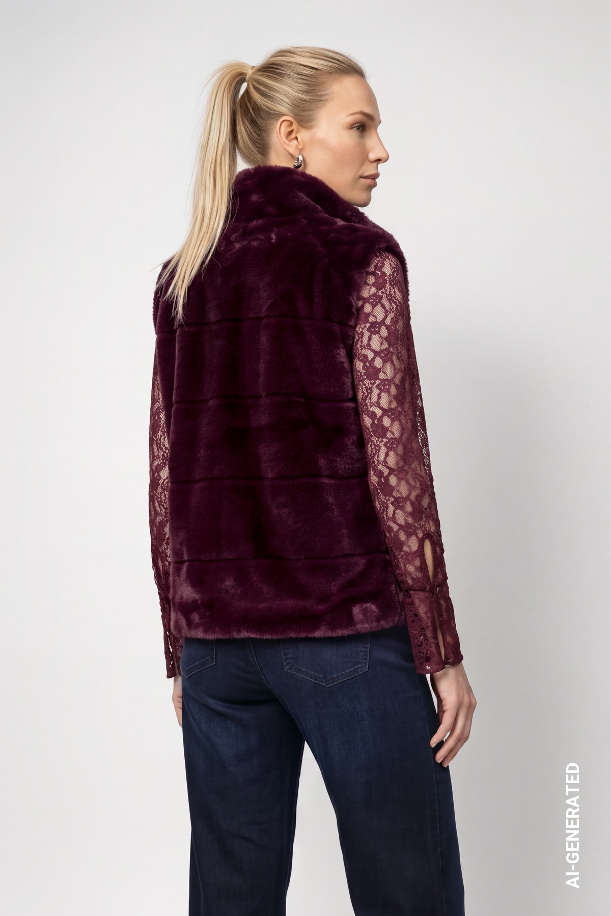 Monari Gilet en peluche »Weste Basic Fake Fur« Regular fit mit Stehkragen