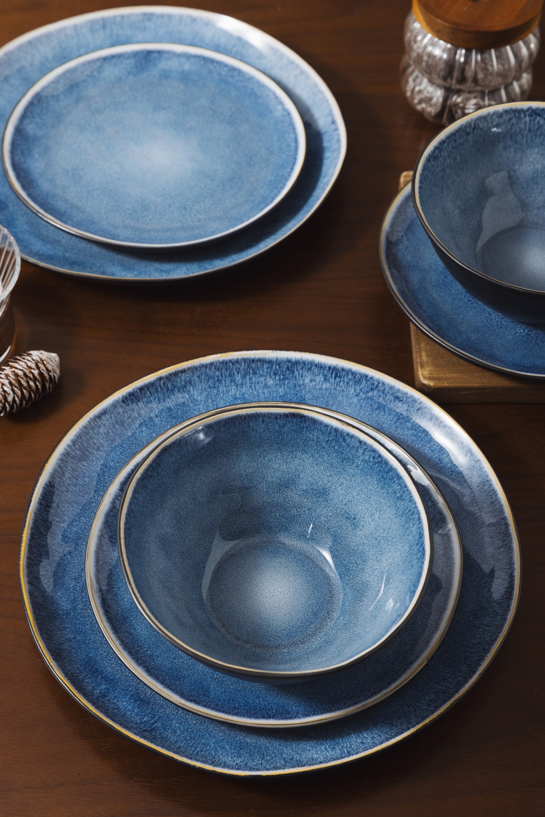 GOODproduct Tafelservice »Teller Set, Service Allden« Teller Set, jedes Stück ein Unikat, 12 Teile, für 4 Personen